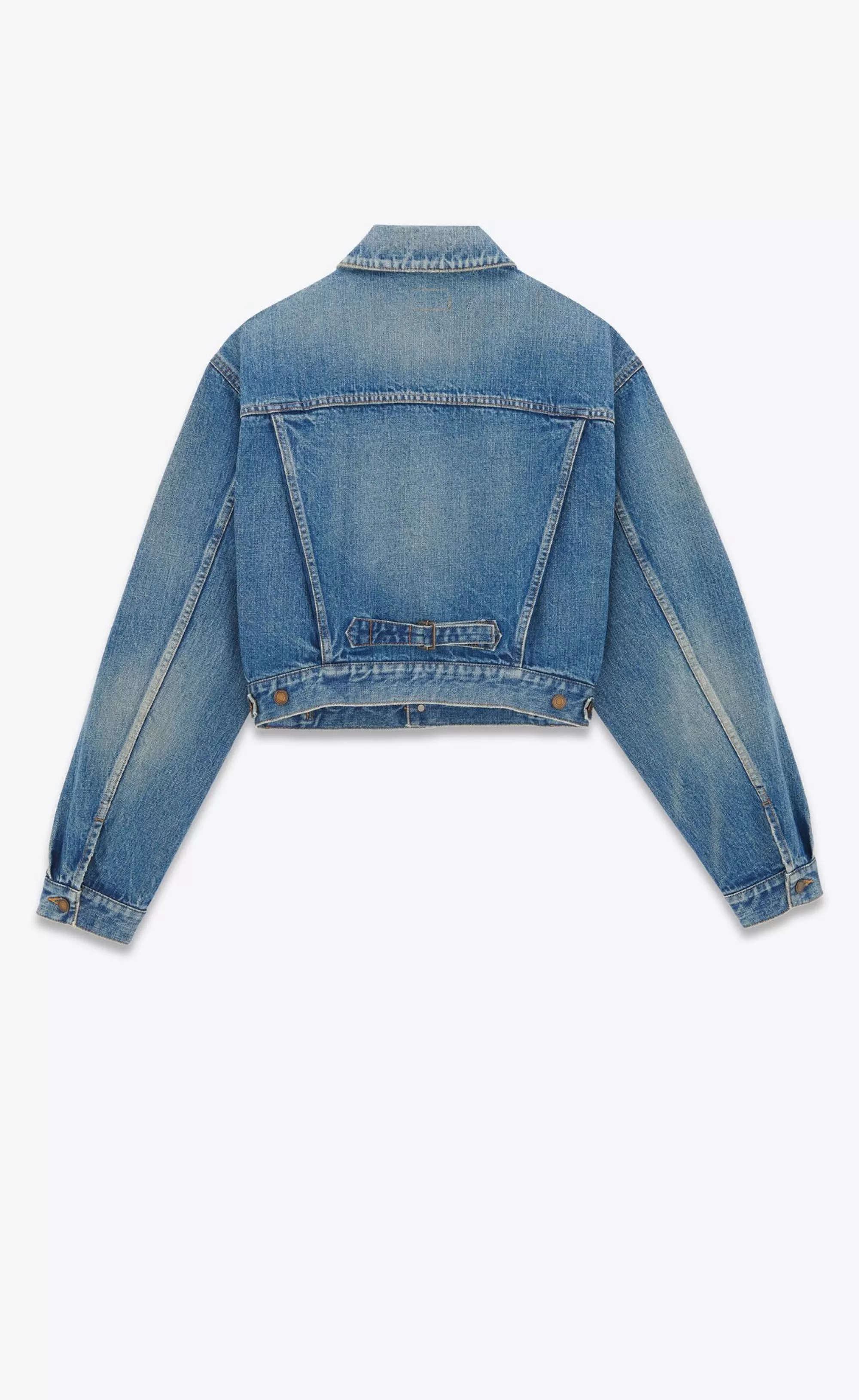 Women Saint Laurent Denim^80's Jacket In Vintage Blue Denim | | YSL.com