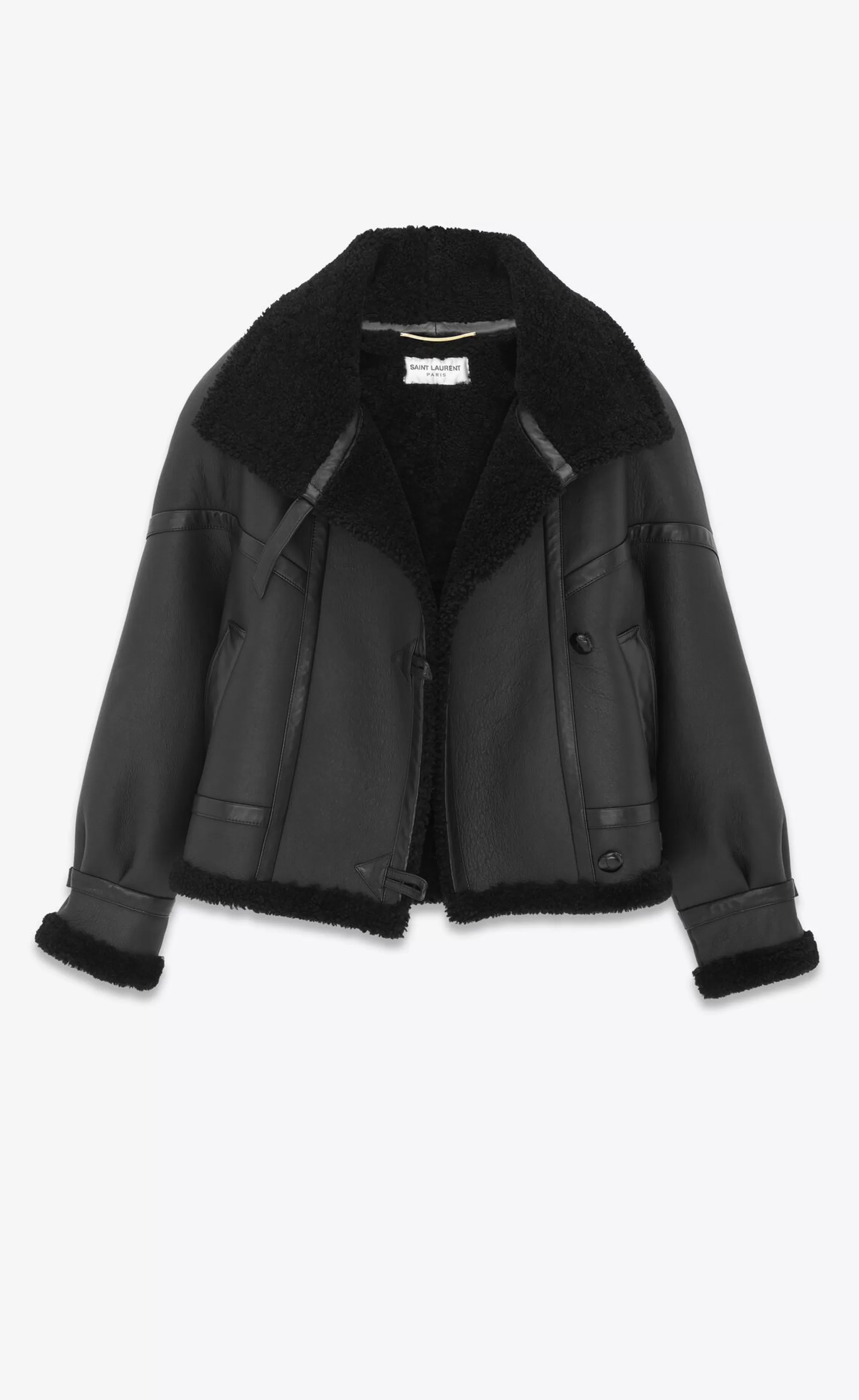 Women Saint Laurent Coats and Outerwear^Aviator Jacket In Lambskin And Shearling | | YSL.com