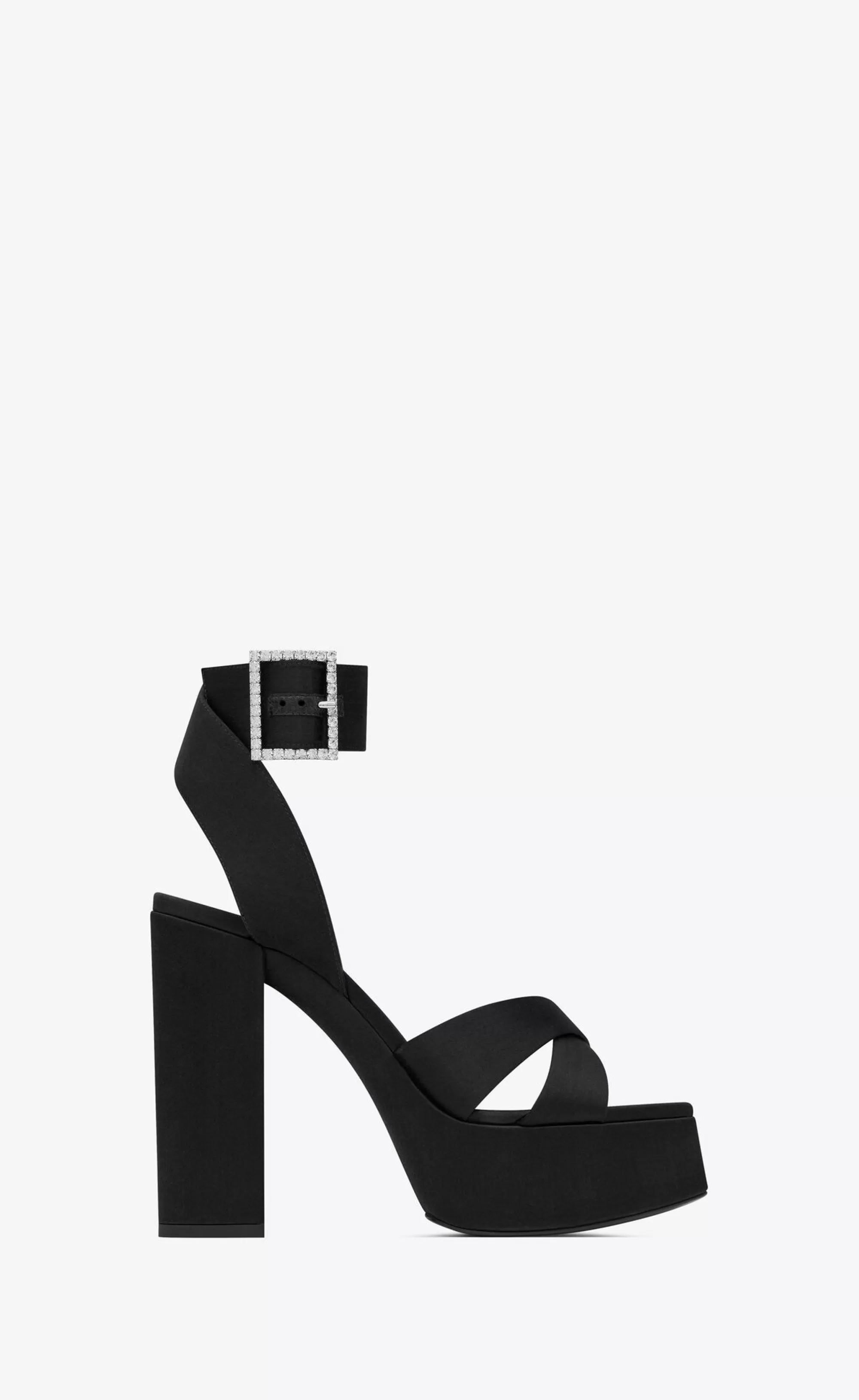 Women Saint Laurent High Heel Sandals^BIANCA Platform Sandals In Satin Crepe | | YSL.com