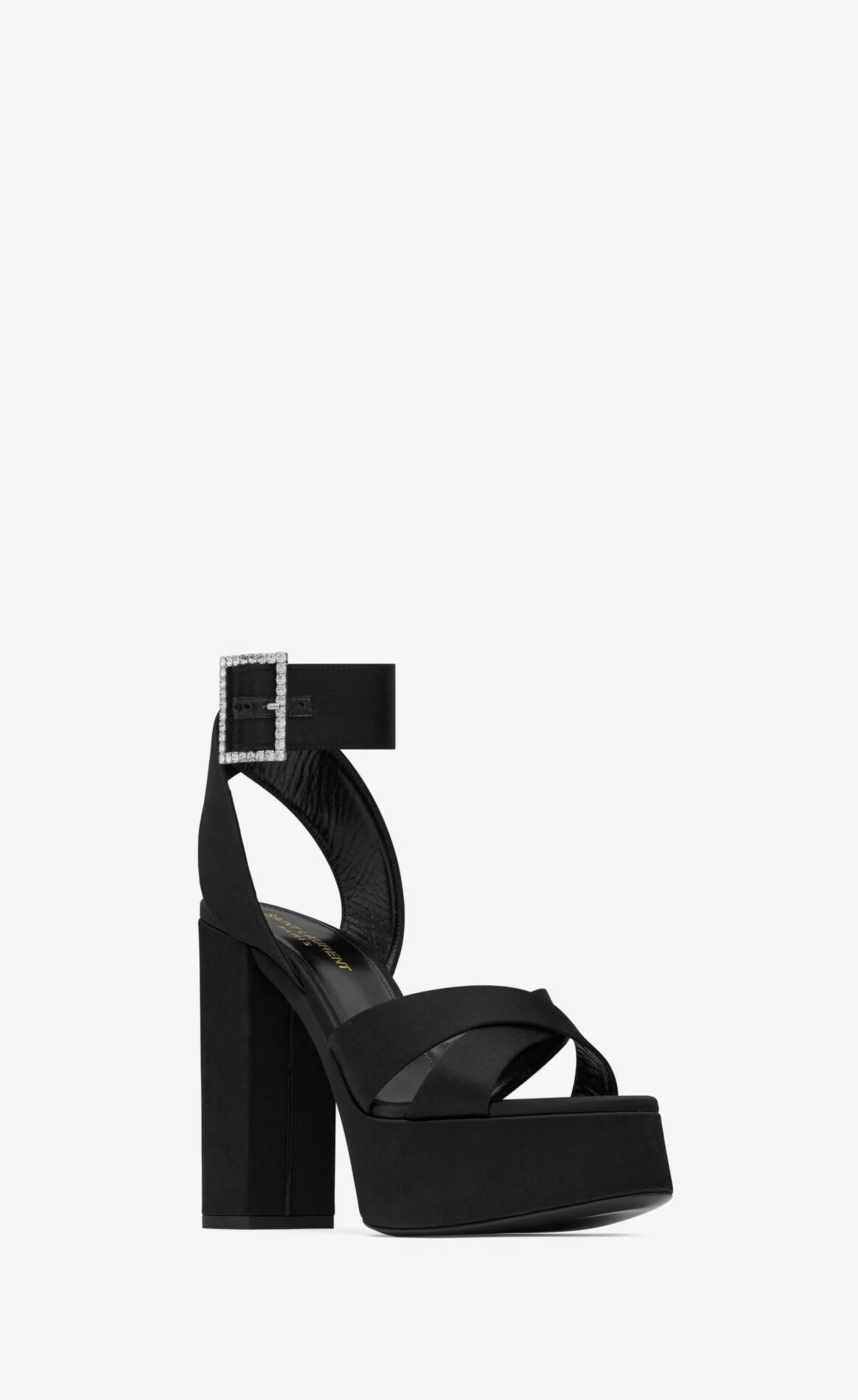 Women Saint Laurent High Heel Sandals^BIANCA Platform Sandals In Satin Crepe | | YSL.com