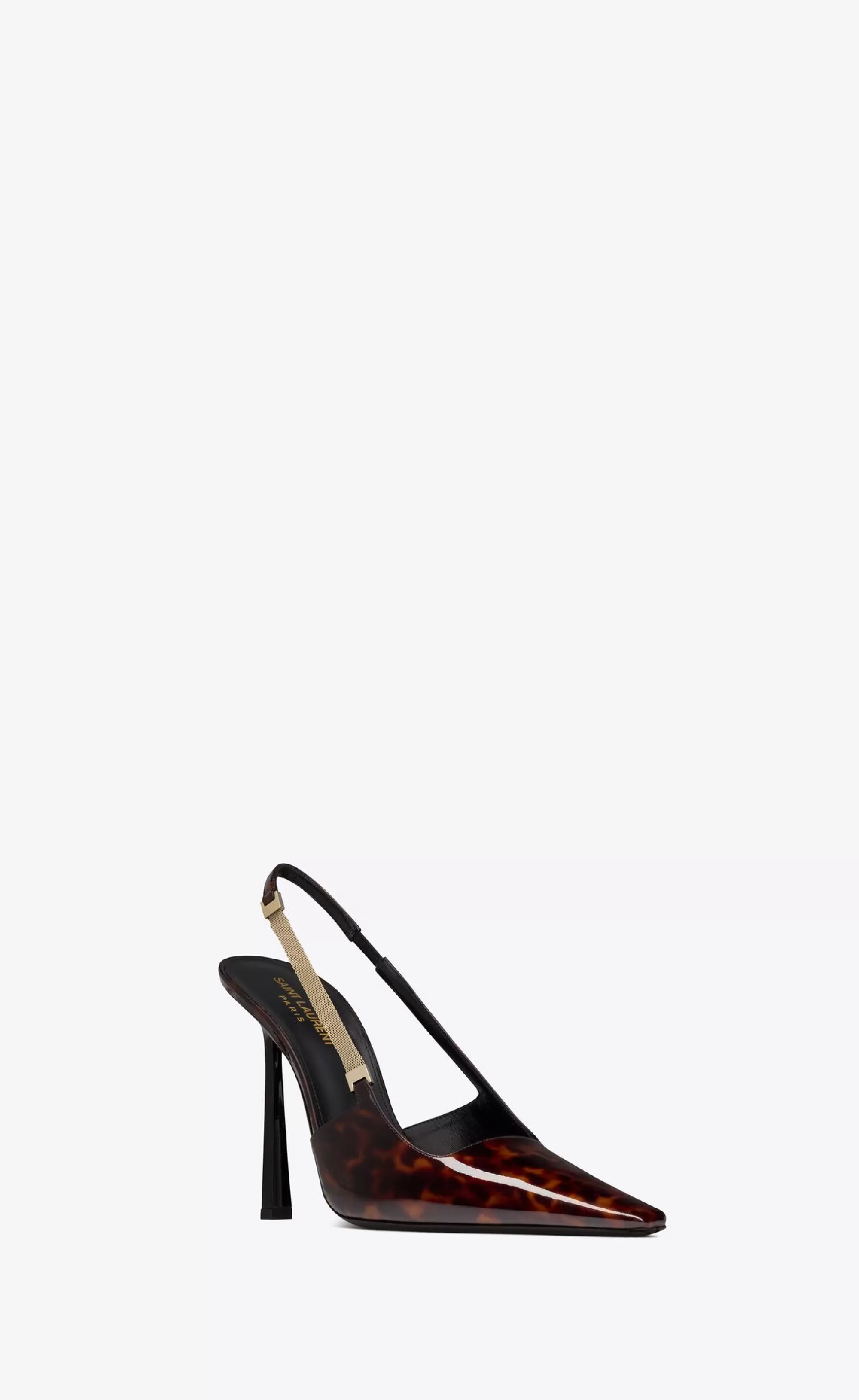 Women Saint Laurent SLINGBACKS | SMOKING^BLAKE Slingback Pumps In In Tortoiseshell Patent Leather | | YSL.com