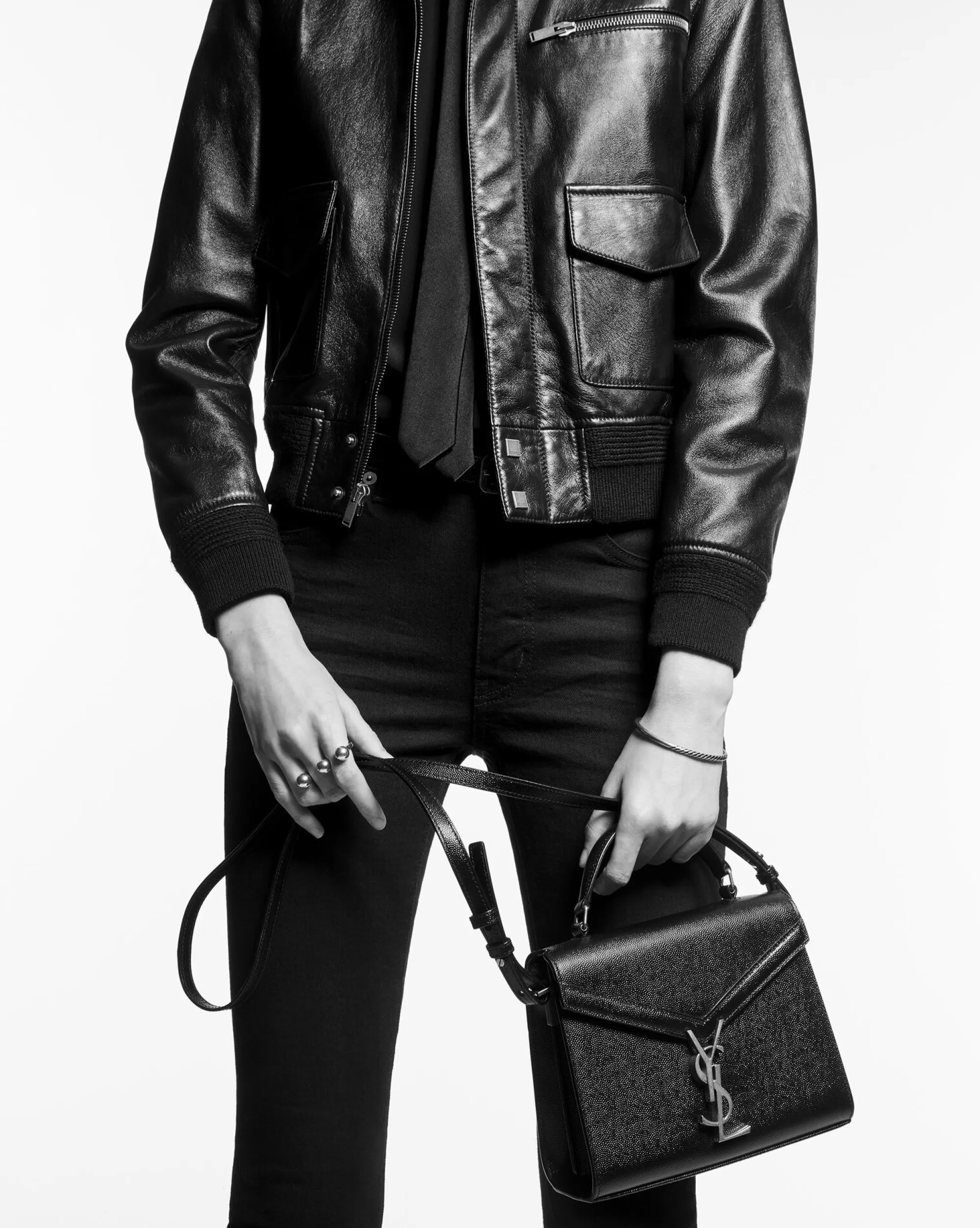 Women Saint Laurent TOP HANDLES^CASSANDRA Mini Top Handle Bag In Grain De Poudre Embossed Leather | | YSL.com