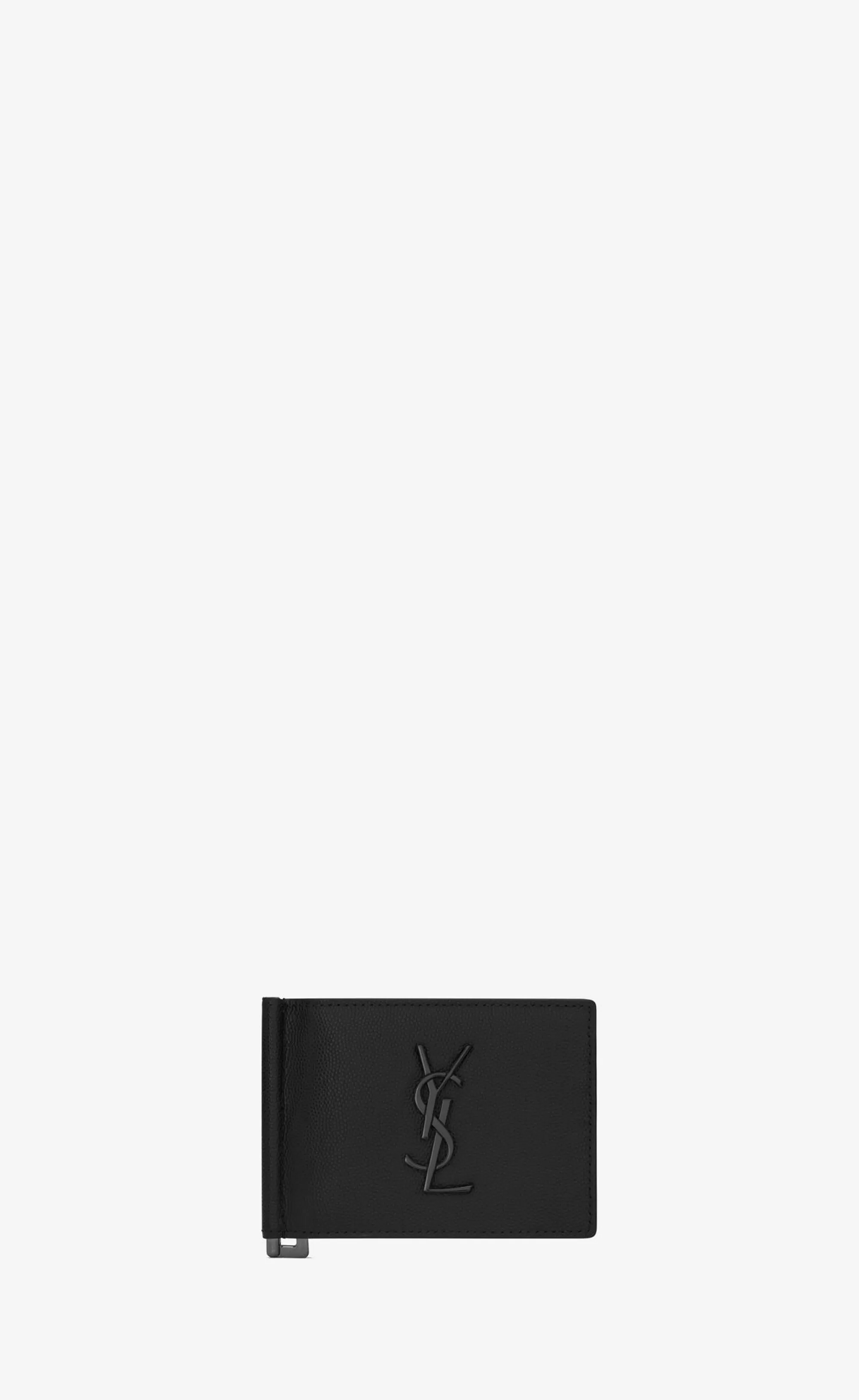 Saint Laurent WALLETS^CASSANDRE Bill Clip Wallet In Grain De Poudre Embossed Leather | | YSL.com