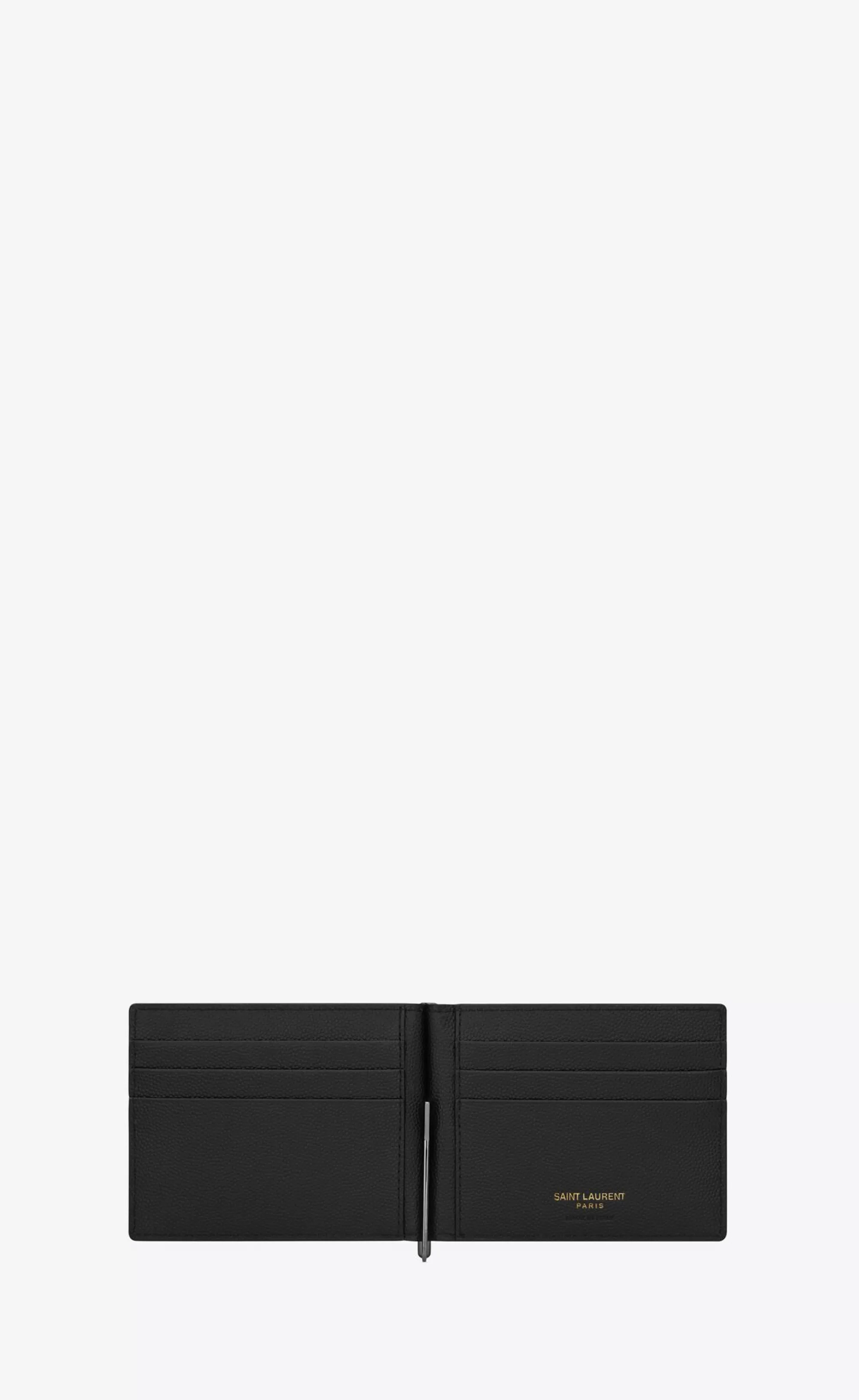 Saint Laurent WALLETS^CASSANDRE Bill Clip Wallet In Grain De Poudre Embossed Leather | | YSL.com