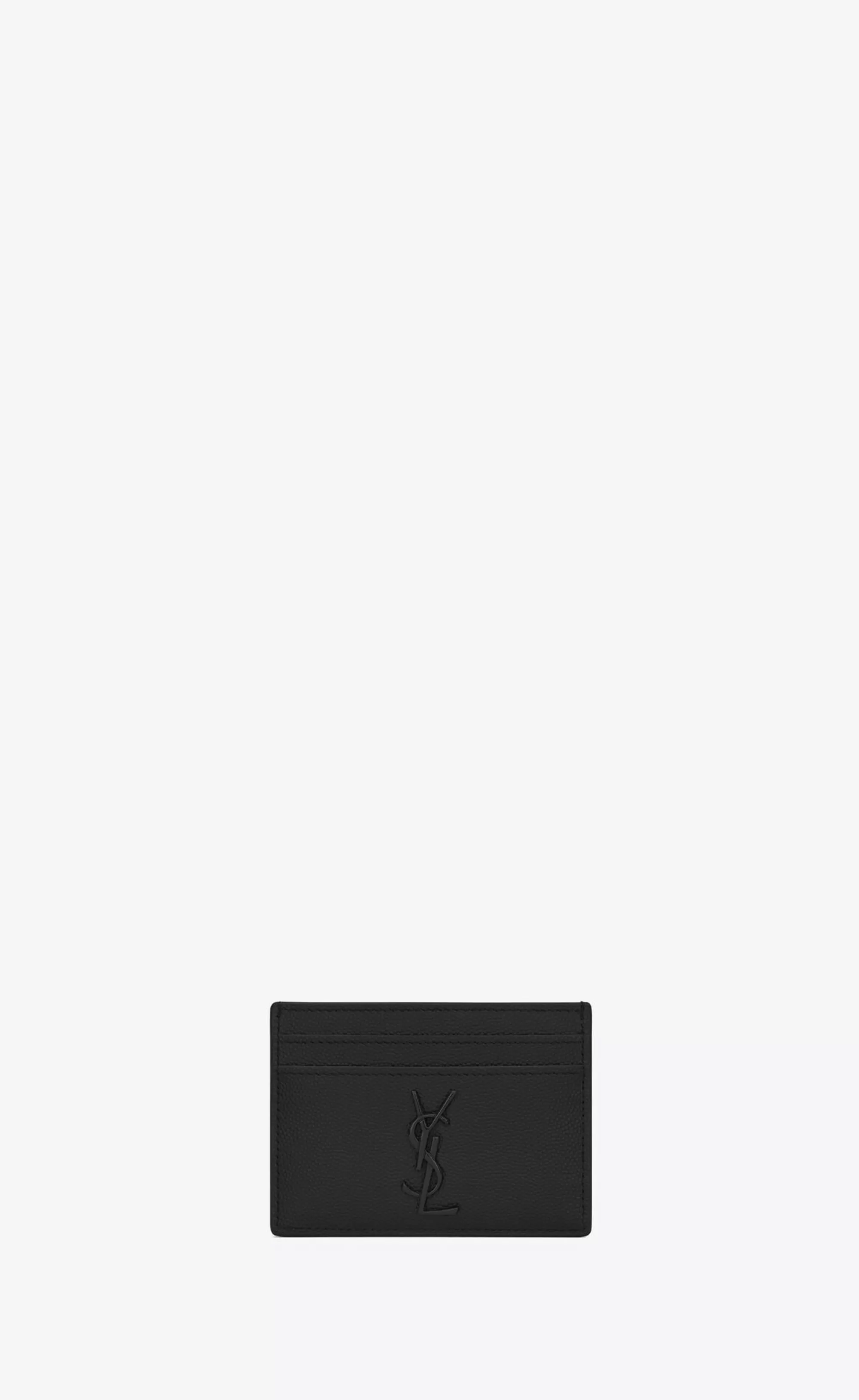 Saint Laurent CARD CASES^CASSANDRE Card Case In Grain De Poudre Embossed Leather | | YSL.com