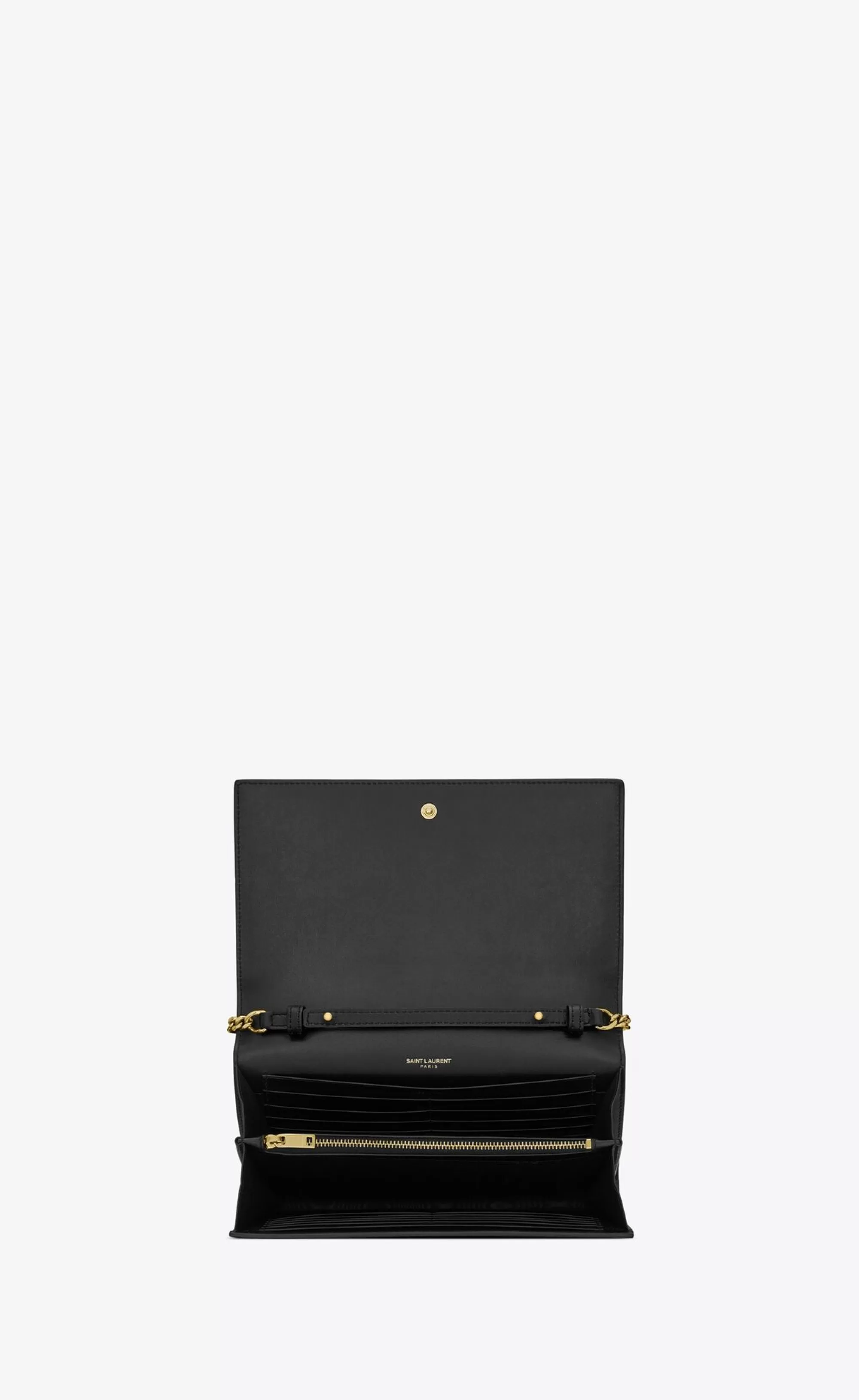 Women Saint Laurent CHAIN WALLETS^CASSANDRE Chain Wallet In Crocodile-embossed Shiny Leather | | YSL.com