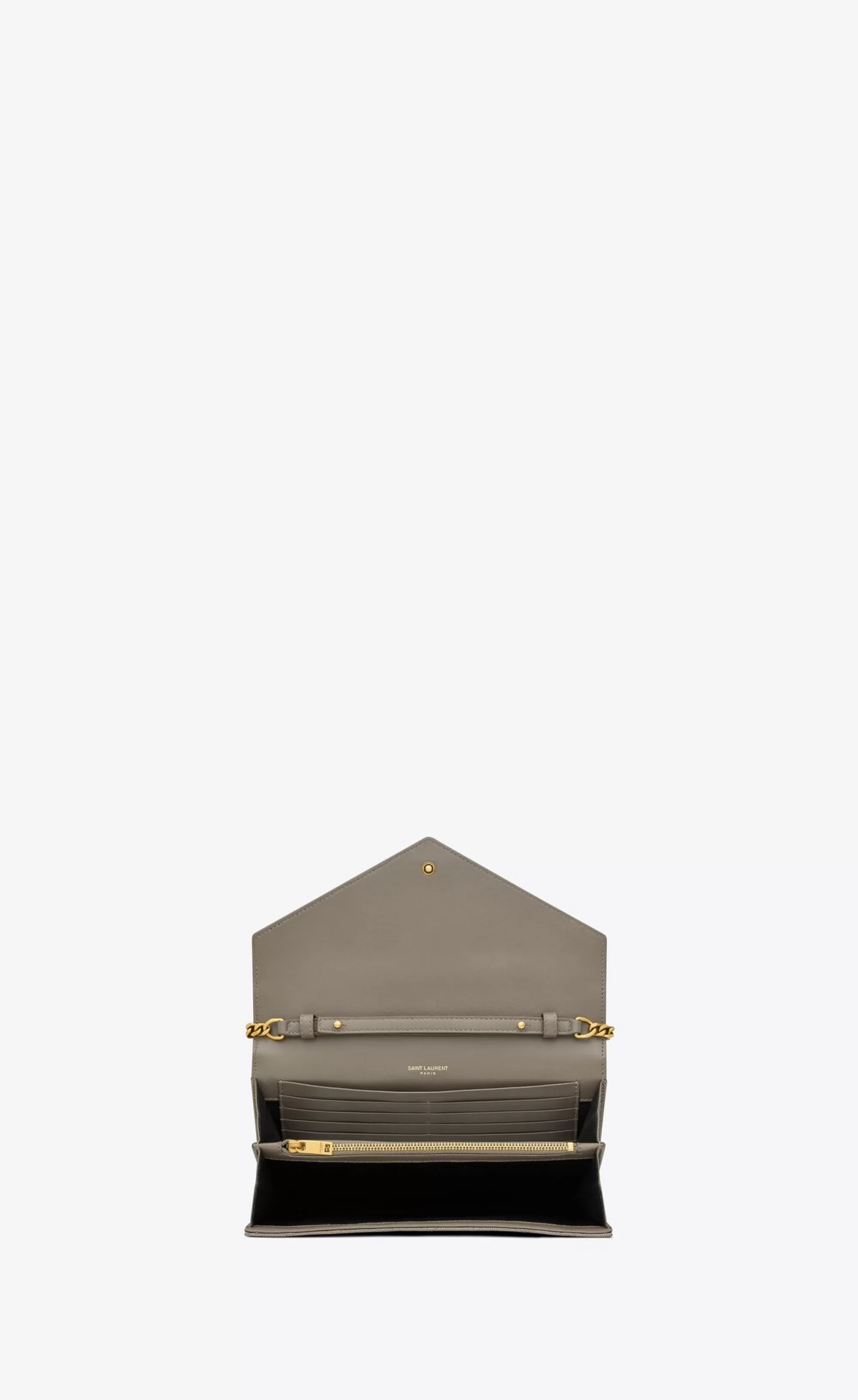 Women Saint Laurent CHAIN WALLETS^CASSANDRE CHAIN WALLET IN METALLIC QUILTED LEATHER | | YSL.com