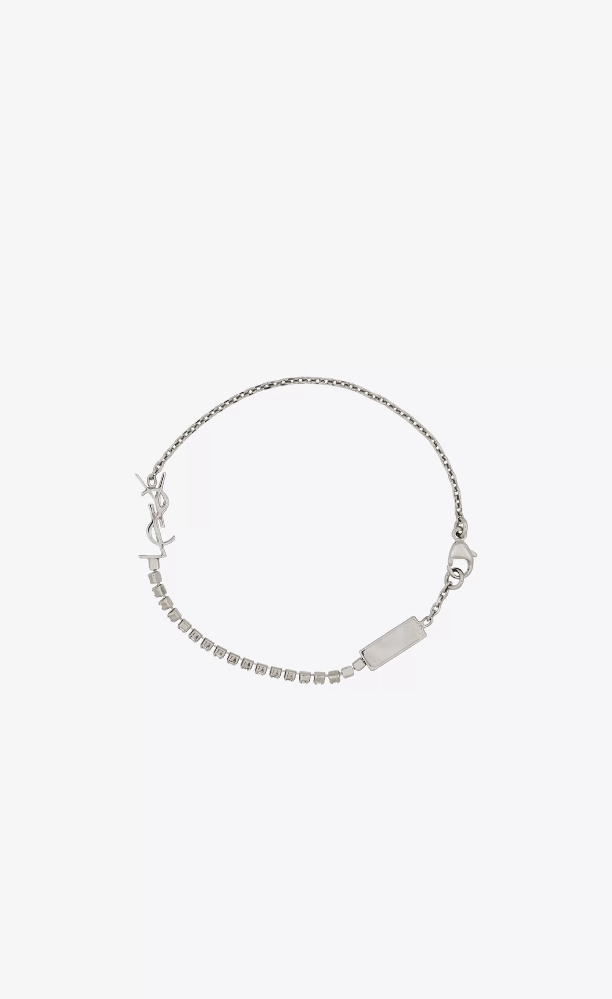 Women Saint Laurent CUFFS AND BRACELETS^CASSANDRE CHARM BRACELET IN METAL AND RHINESTONE | | YSL.com