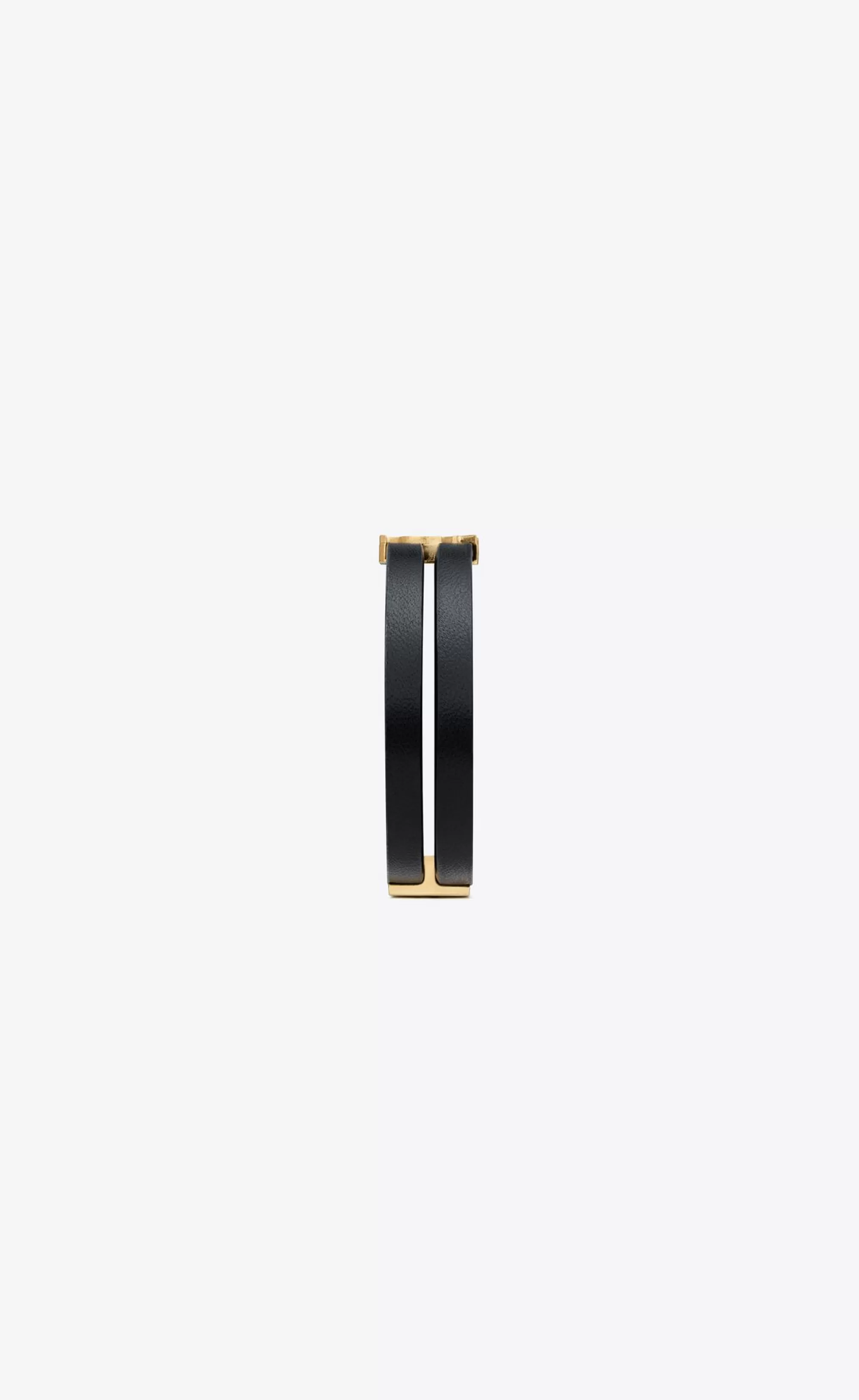 Women Saint Laurent Leather bracelets^CASSANDRE Double-strand Bracelet In Leather And Metal | | YSL.com