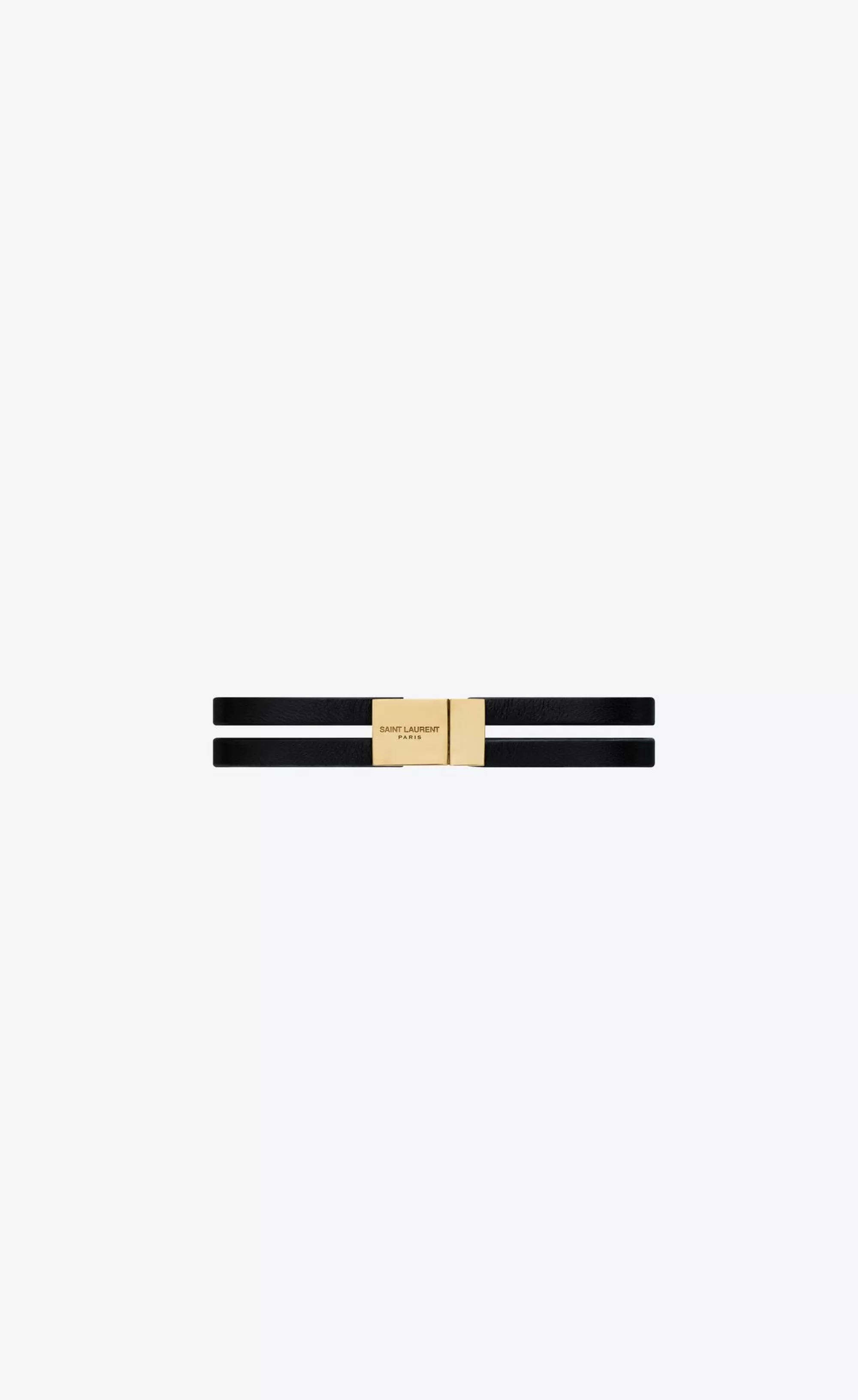 Women Saint Laurent Leather bracelets^CASSANDRE Double-strand Bracelet In Leather And Metal | | YSL.com