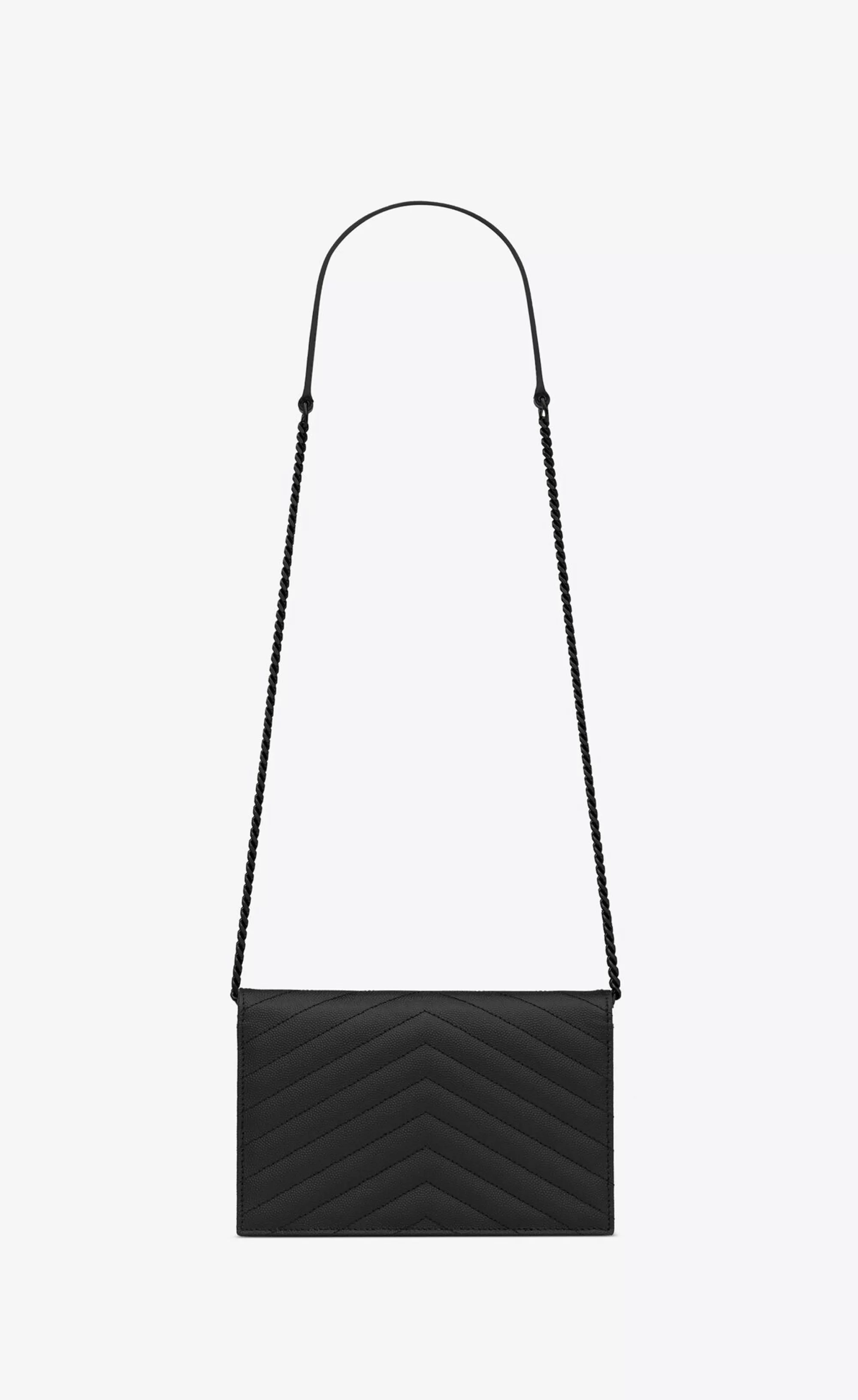 Women Saint Laurent CHAIN WALLETS | MINI BAGS^CASSANDRE ENVELOPE CHAIN WALLET IN GRAIN DE POUDRE LEATHER | | YSL.com