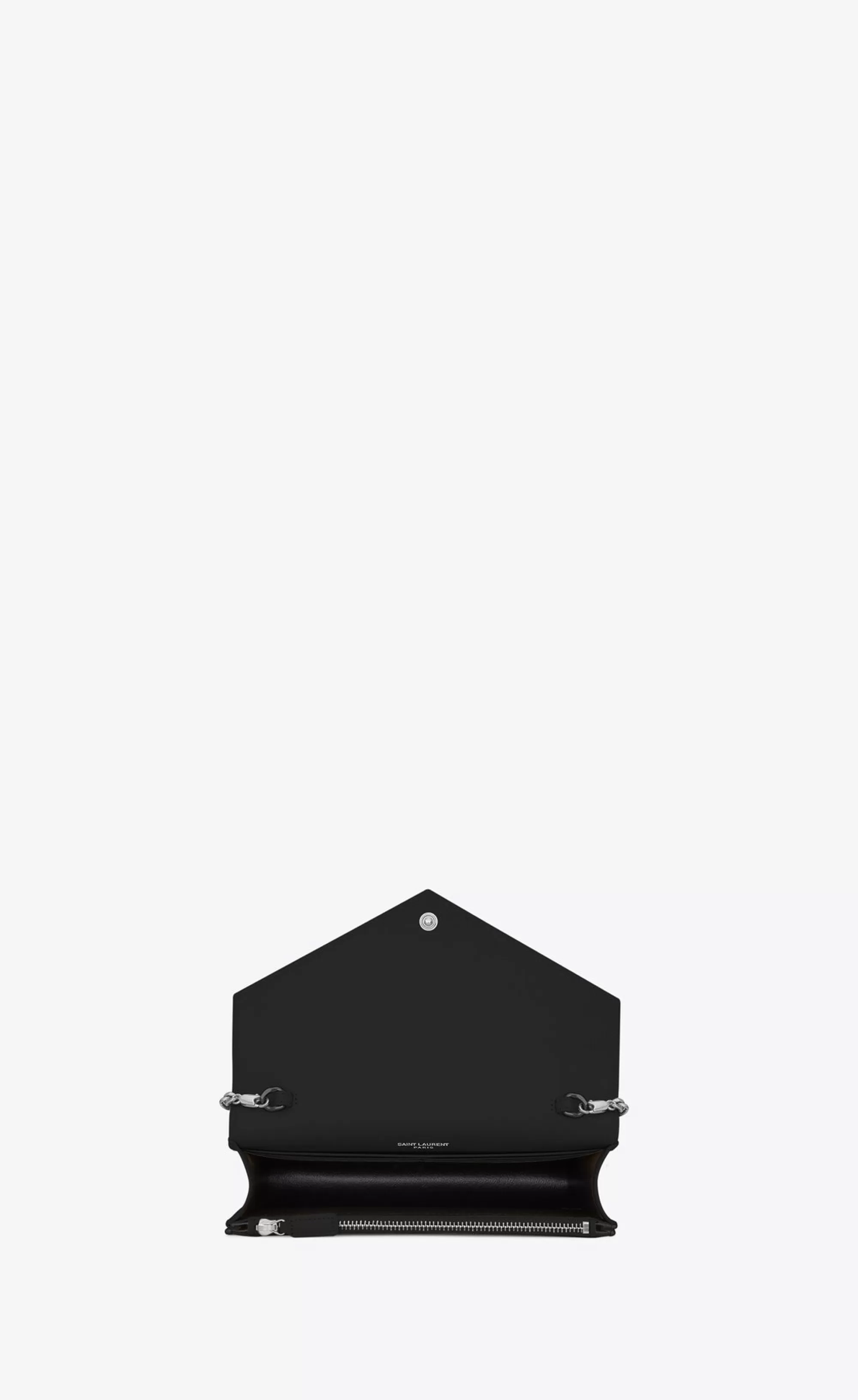 Women Saint Laurent CHAIN WALLETS | MINI BAGS^CASSANDRE ENVELOPE CHAIN WALLET IN GRAIN DE POUDRE LEATHER | | YSL.com
