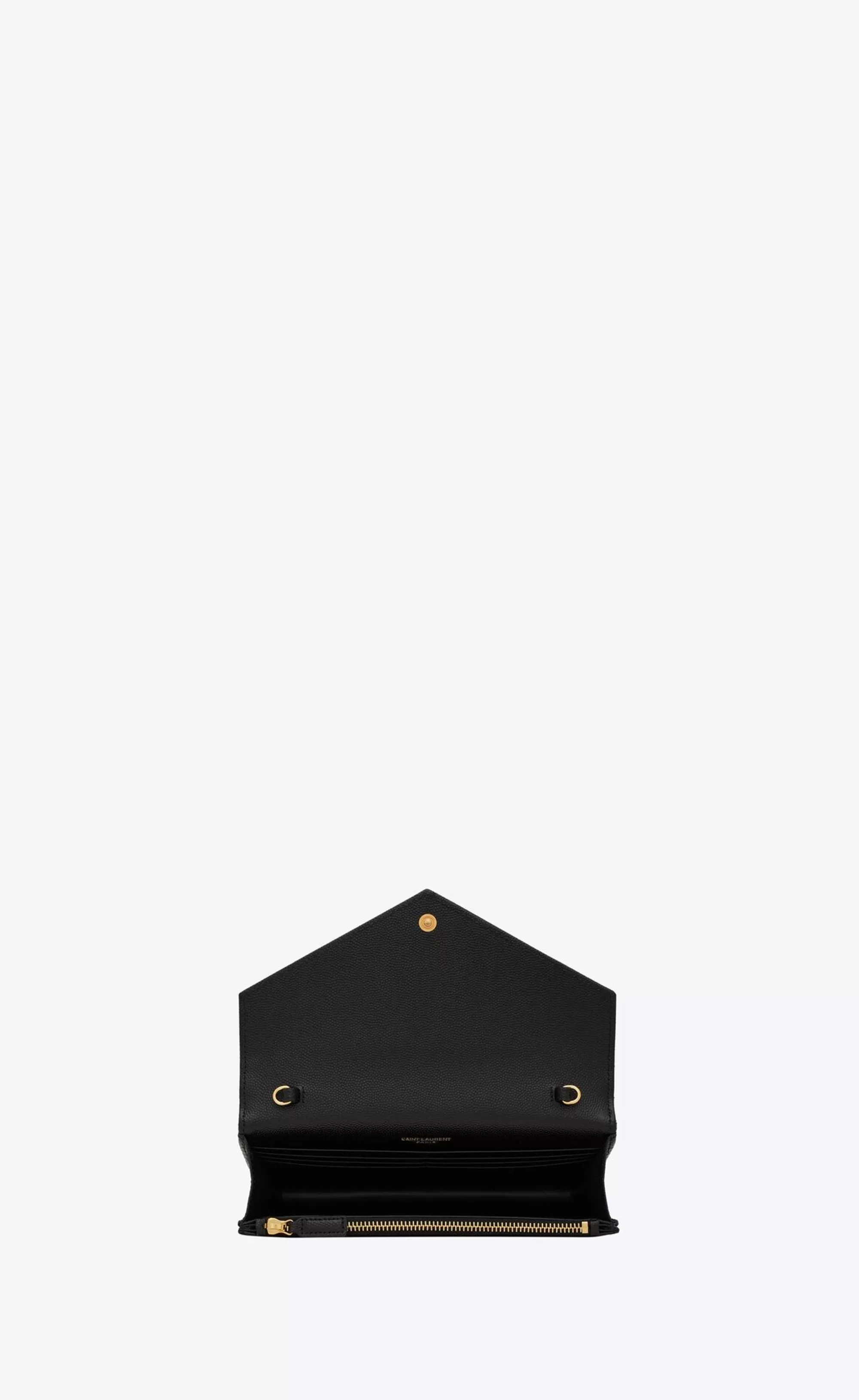 Women Saint Laurent CHAIN WALLETS | MINI BAGS^CASSANDRE ENVELOPE CHAIN WALLET IN GRAIN DE POUDRE LEATHER | | YSL.com