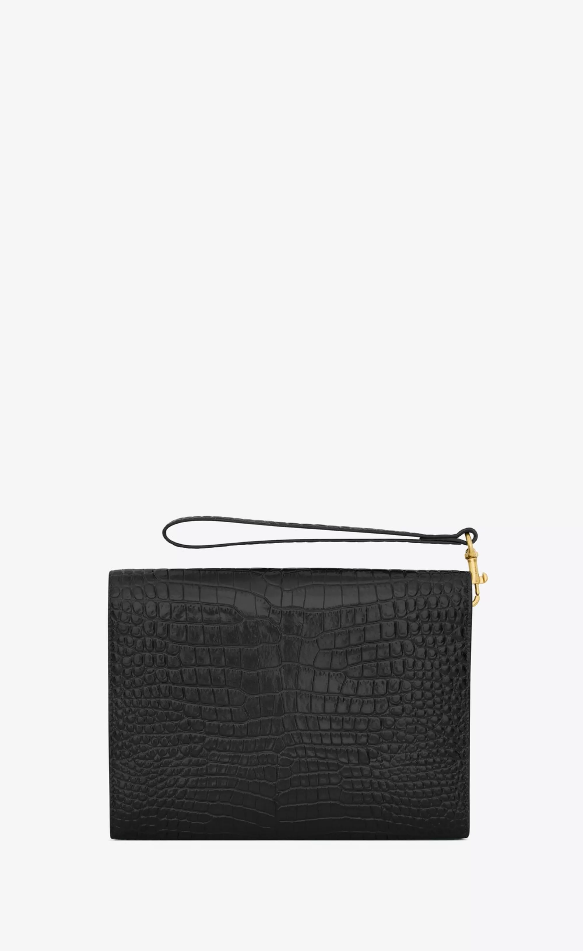 Women Saint Laurent pouches^CASSANDRE Flap Pouch In Crocodile-embossed Shiny Leather | | YSL.com