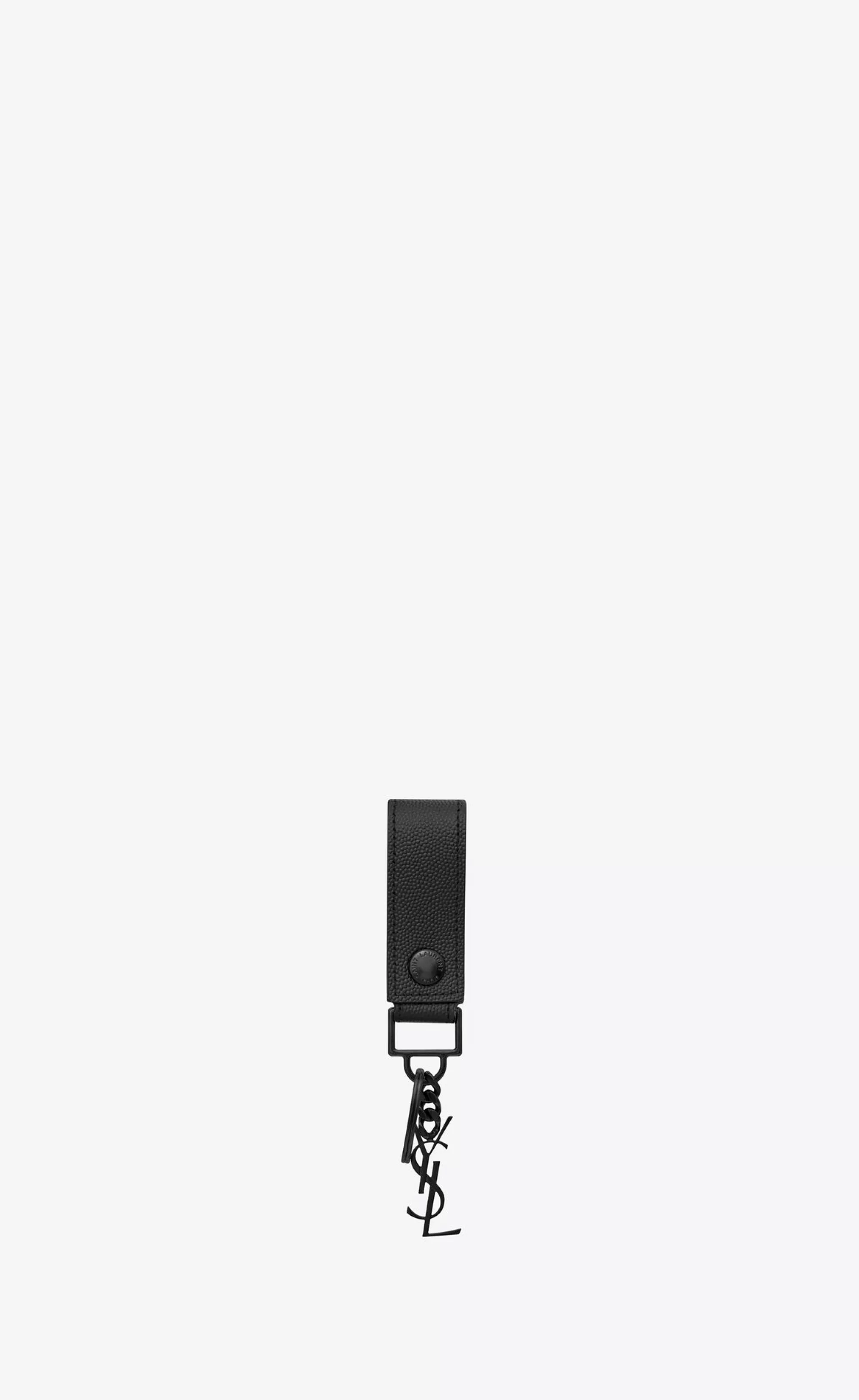 Saint Laurent OTHER ACCESSORIES^CASSANDRE KEY RING IN GRAIN DE POUDRE EMBOSSED LEATHER | | YSL.com