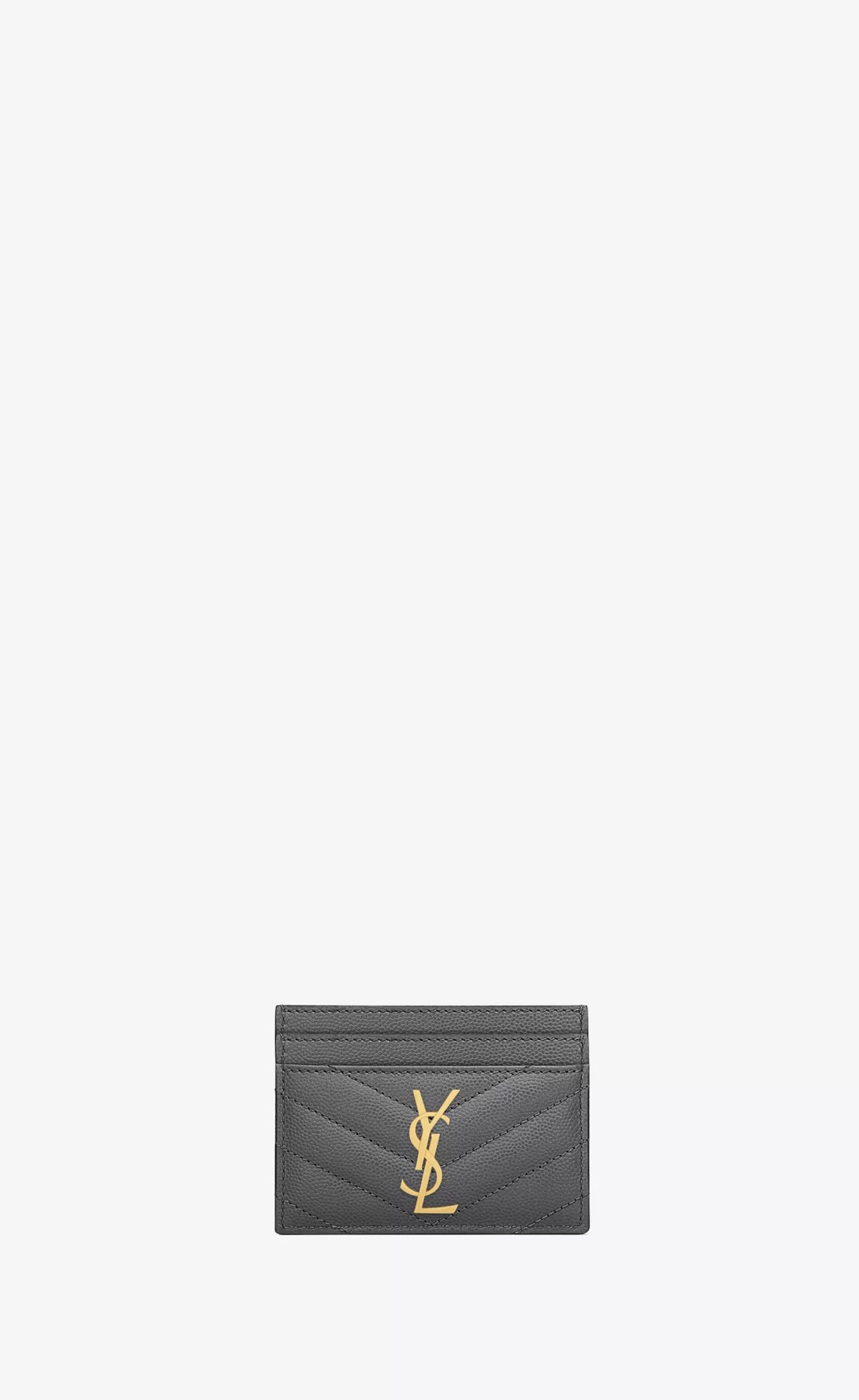 Women Saint Laurent CARD CASES^CASSANDRE MATELASSÉ CARD CASE IN GRAIN DE POUDRE EMBOSSED LEATHER