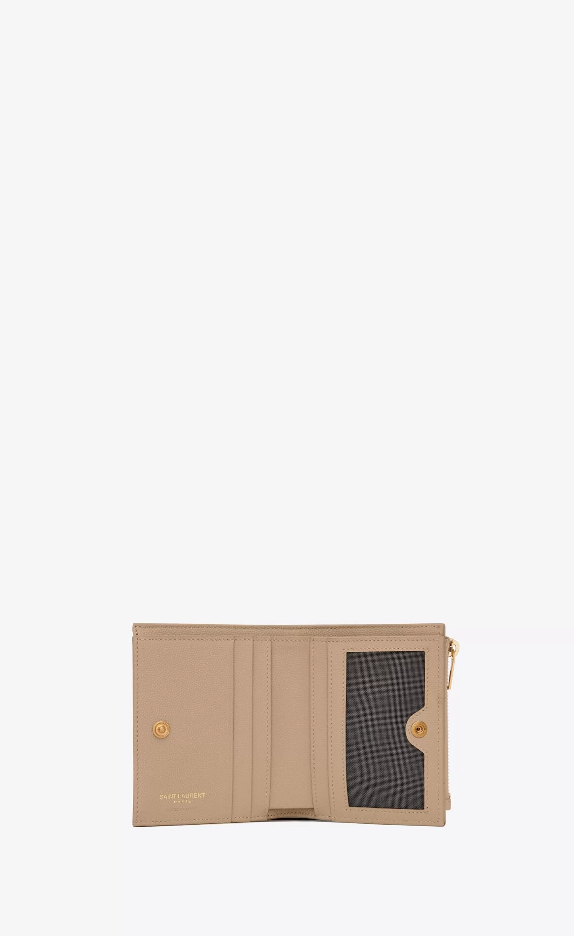 Women Saint Laurent WALLETS^CASSANDRE MATELASSÉ Bi-fold Wallet In Grain De Poudre Embossed Leather | | YSL.com