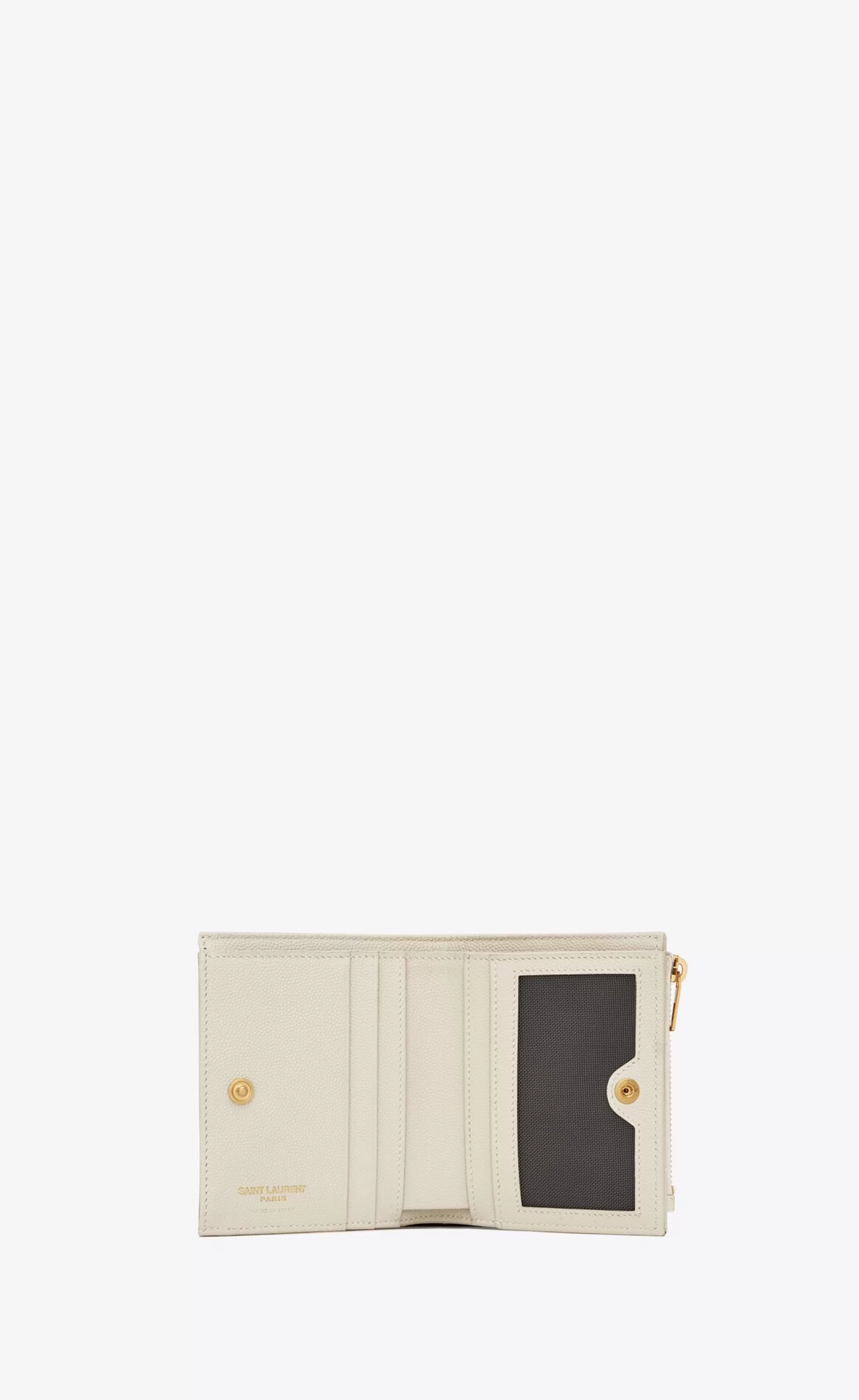 Women Saint Laurent WALLETS^CASSANDRE MATELASSÉ Bi-fold Wallet In Grain De Poudre Embossed Leather | | YSL.com