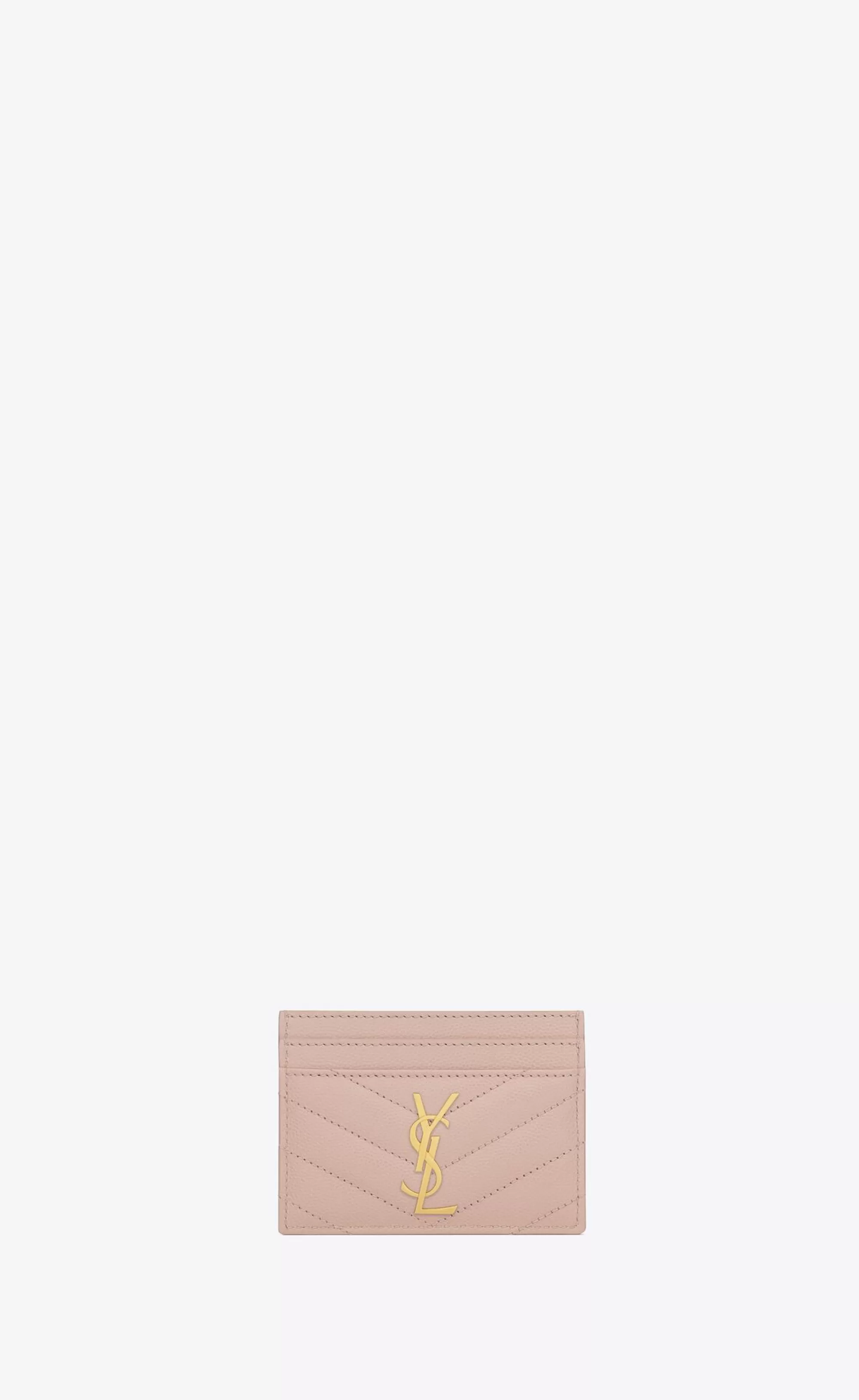 Women Saint Laurent CARD CASES^CASSANDRE MATELASSÉ Card Case In Grain De Poudre Embossed Leather | | YSL.com
