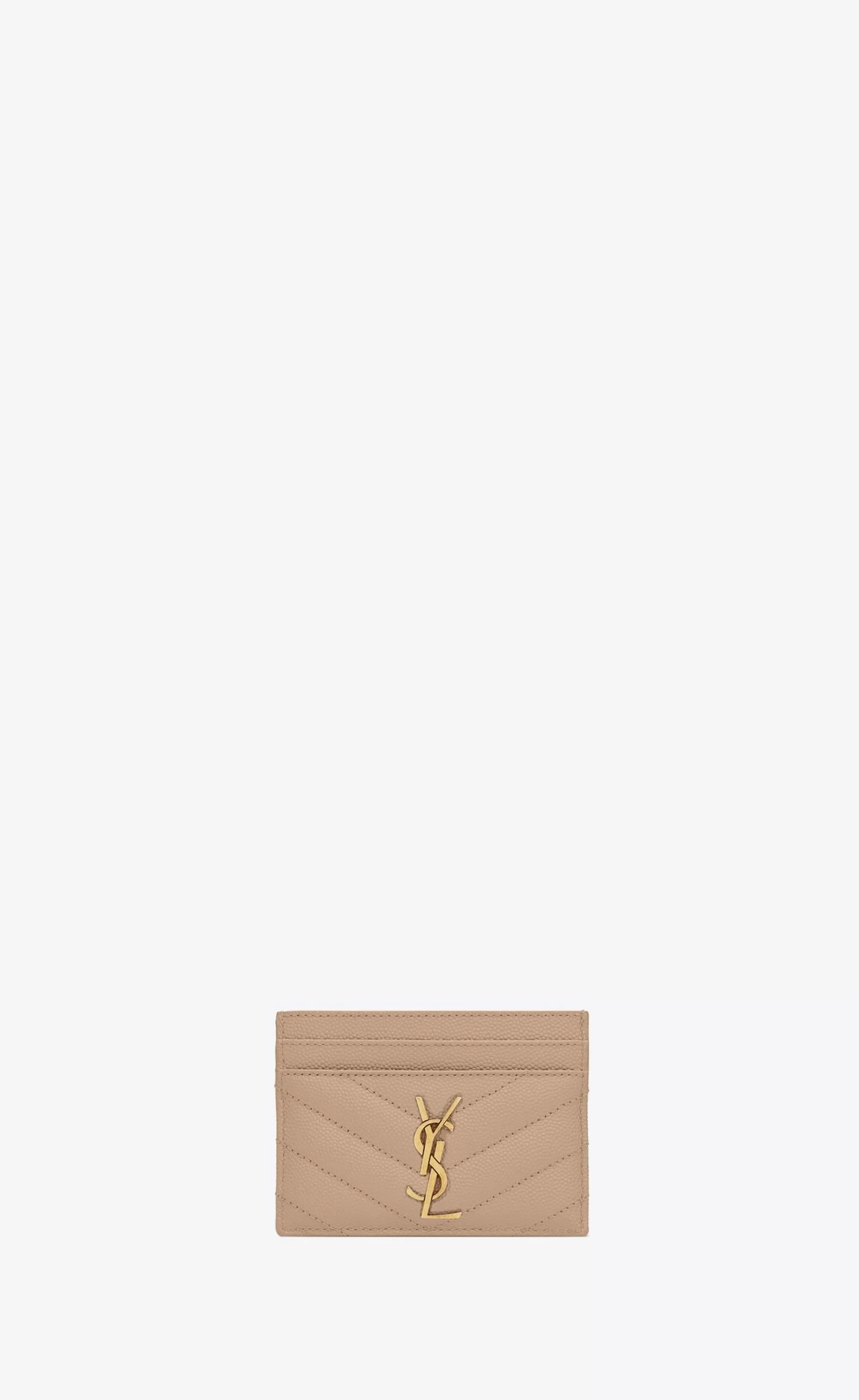 Women Saint Laurent CARD CASES^CASSANDRE MATELASSÉ Card Case In Grain De Poudre Embossed Leather | | YSL.com