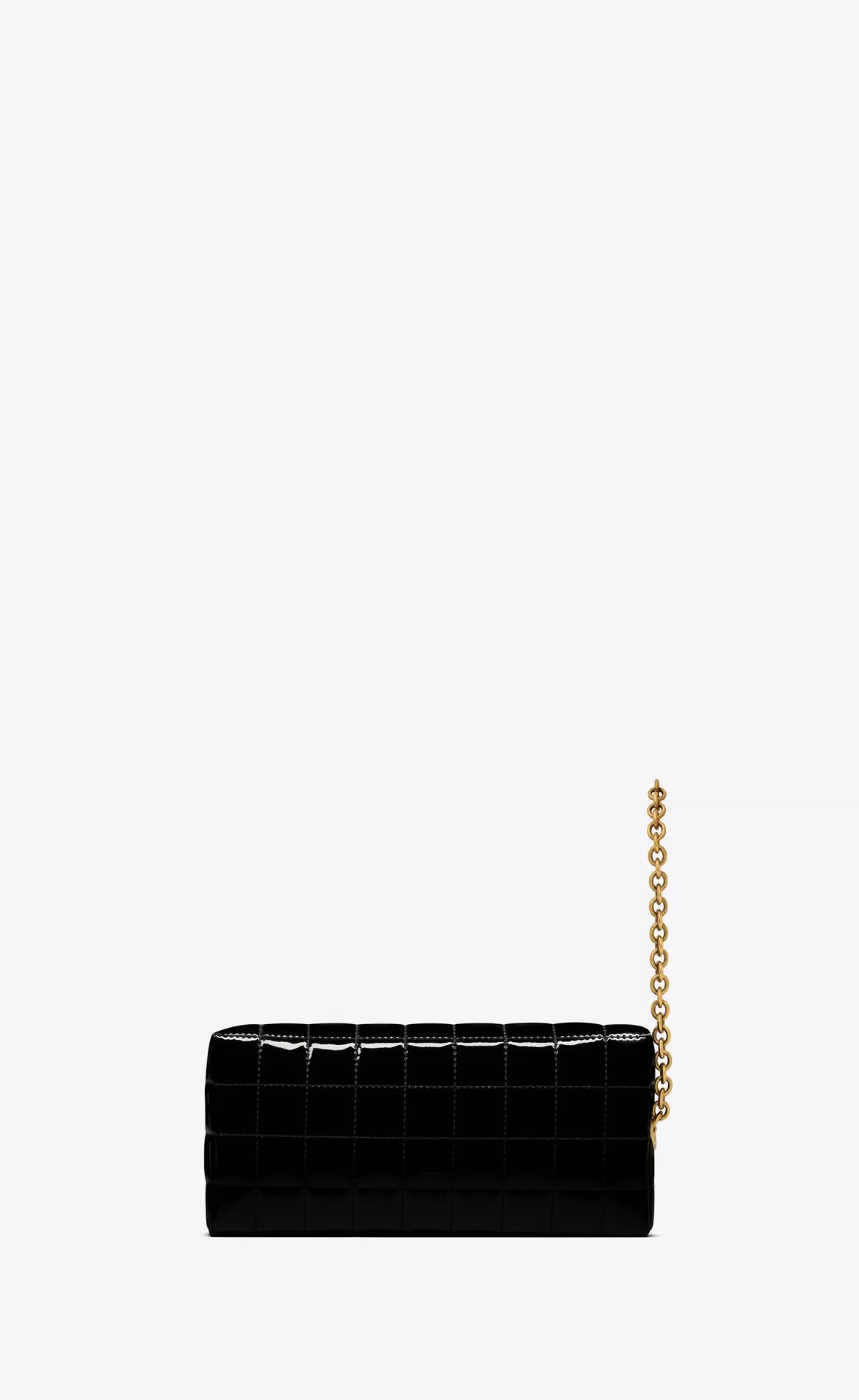 Women Saint Laurent SMOKING | SMALL ACCESSORIES^CASSANDRE MATELASSÉ CARRÉ Pouch On Chain In Shiny Canvas | | YSL.com