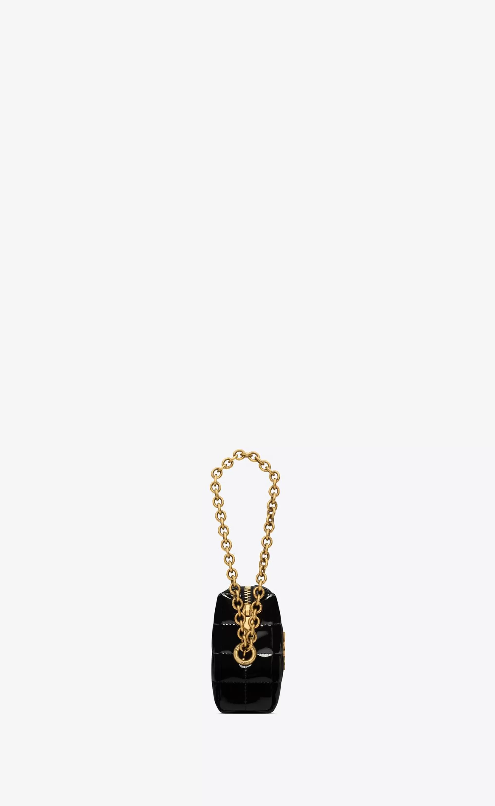 Women Saint Laurent SMOKING | SMALL ACCESSORIES^CASSANDRE MATELASSÉ CARRÉ Pouch On Chain In Shiny Canvas | | YSL.com