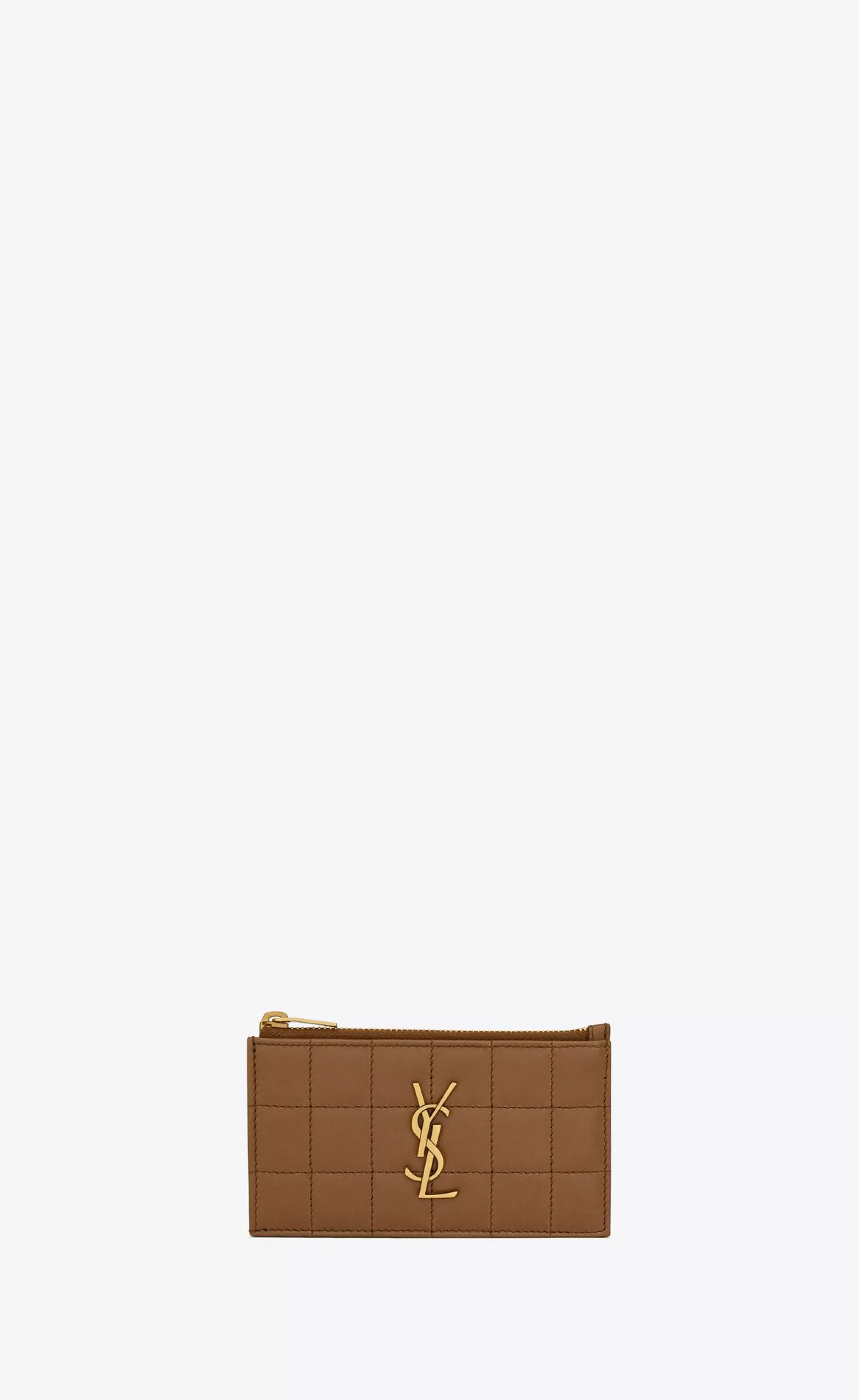 Women Saint Laurent CARD CASES^Cassandre Matelassé Carré Zipped Card Case In Lambskin | | YSL.com