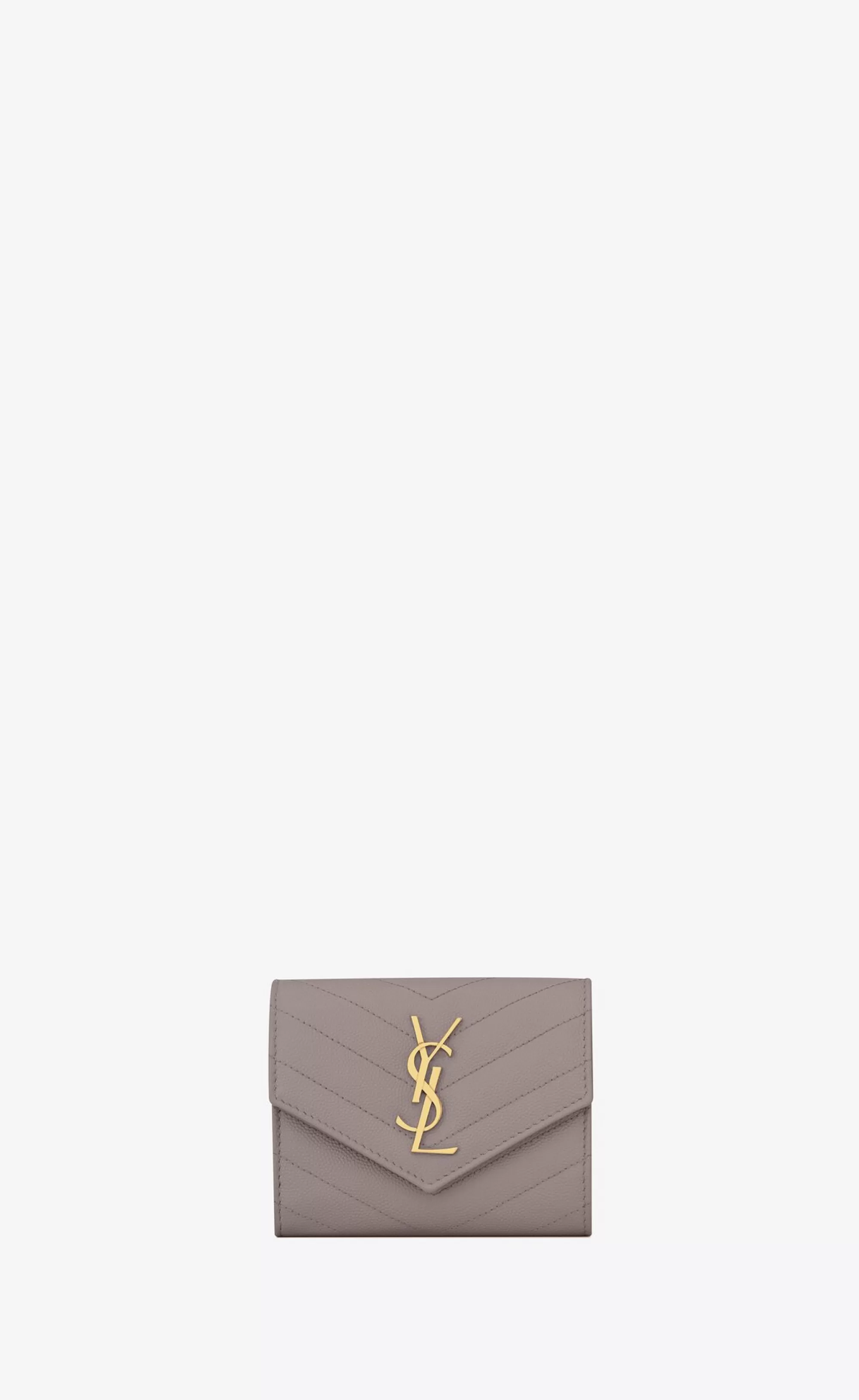 Women Saint Laurent WALLETS^CASSANDRE MATELASSÉ Compact Tri Fold Wallet In Grain De Poudre Embossed Leather | | YSL.com