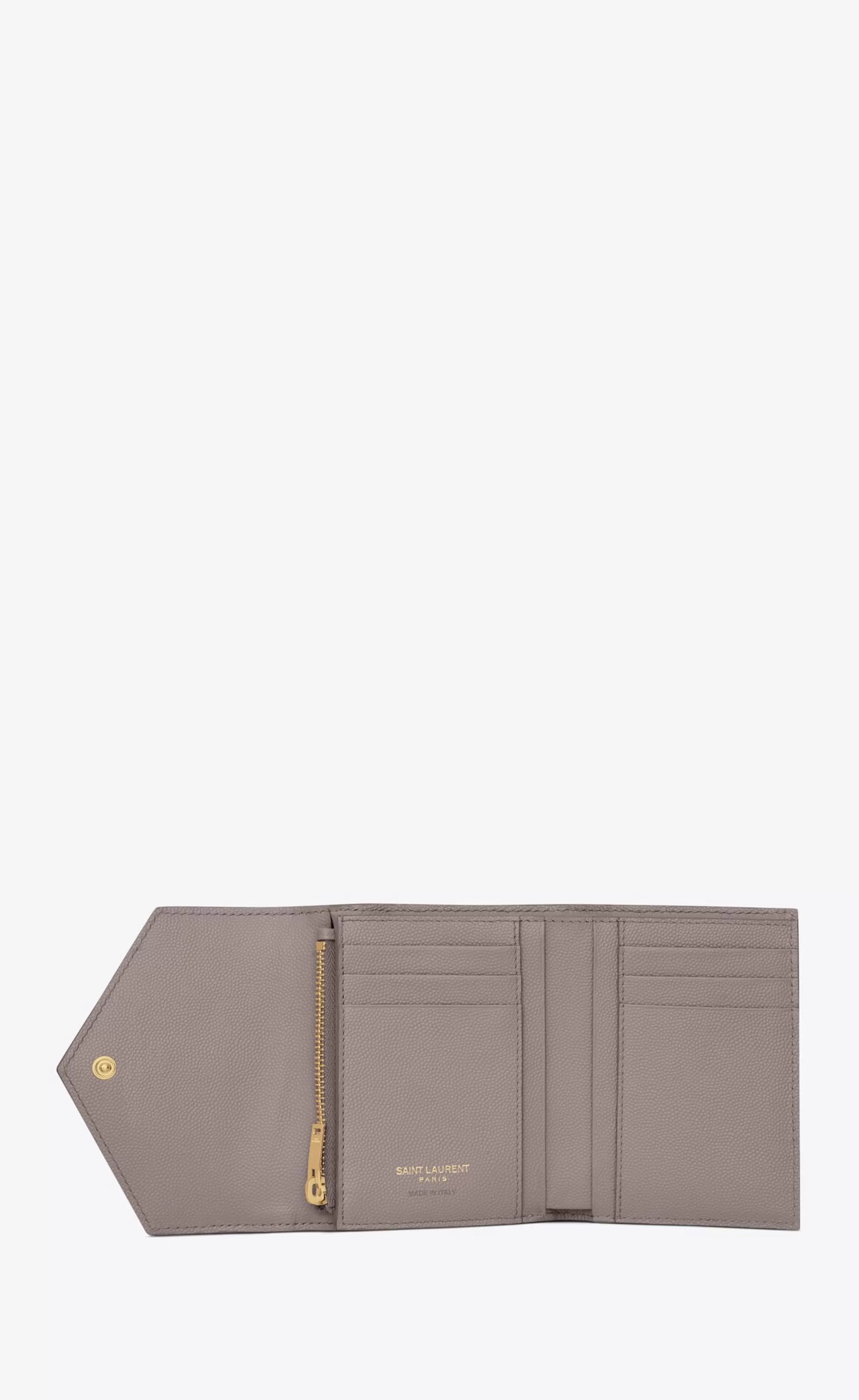Women Saint Laurent WALLETS^CASSANDRE MATELASSÉ Compact Tri Fold Wallet In Grain De Poudre Embossed Leather | | YSL.com