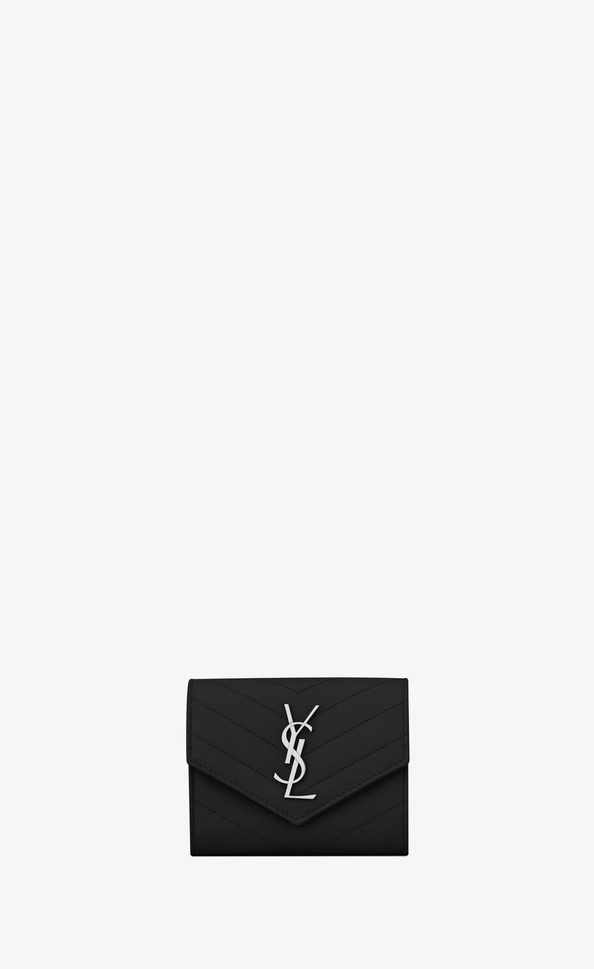 Women Saint Laurent WALLETS^CASSANDRE MATELASSÉ Compact Tri Fold Wallet In Grain De Poudre Embossed Leather | | YSL.com