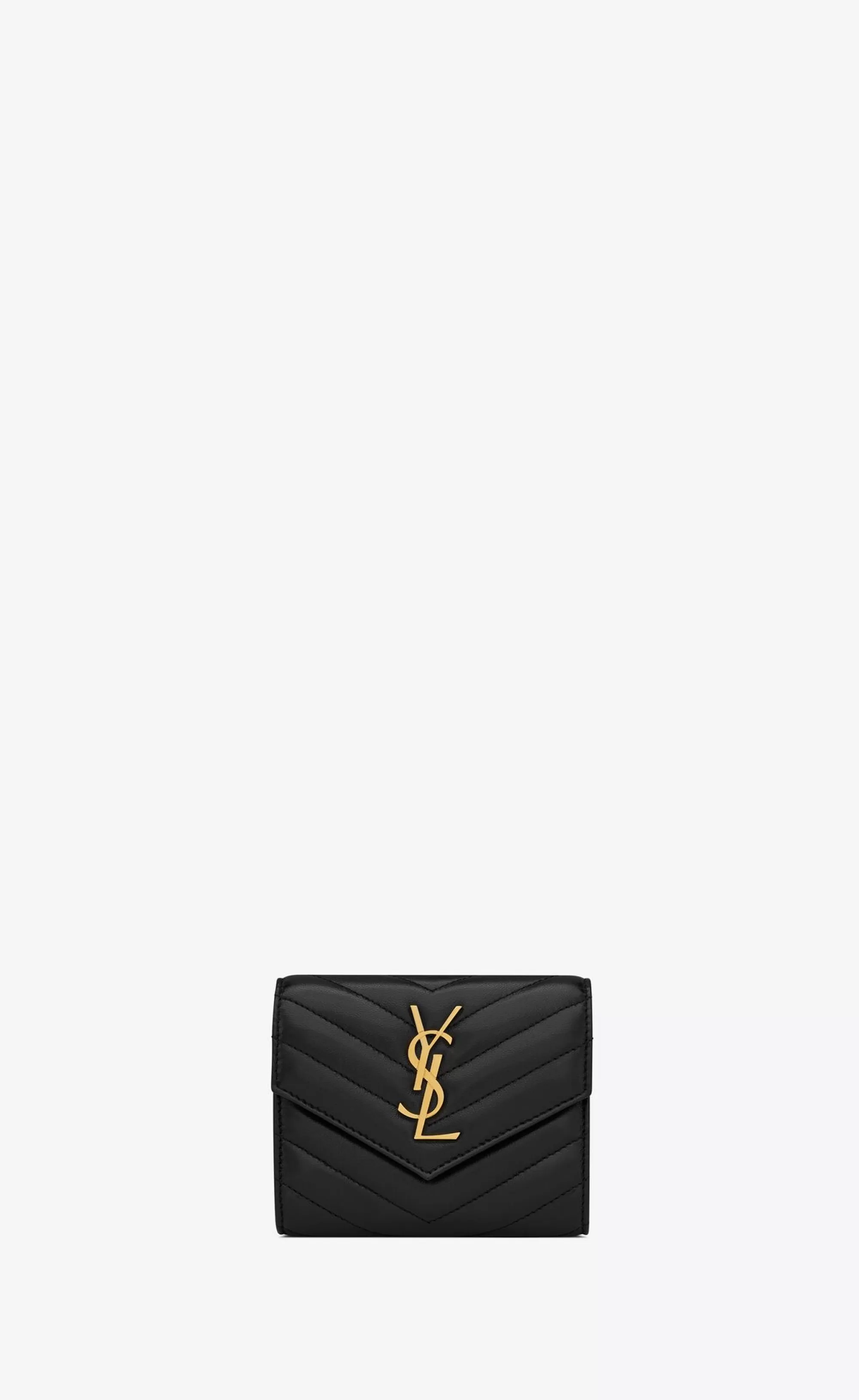 Women Saint Laurent WALLETS^CASSANDRE MATELASSÉ Compact Tri Fold Wallet In QUILTED LAMBSKIN | | YSL.com
