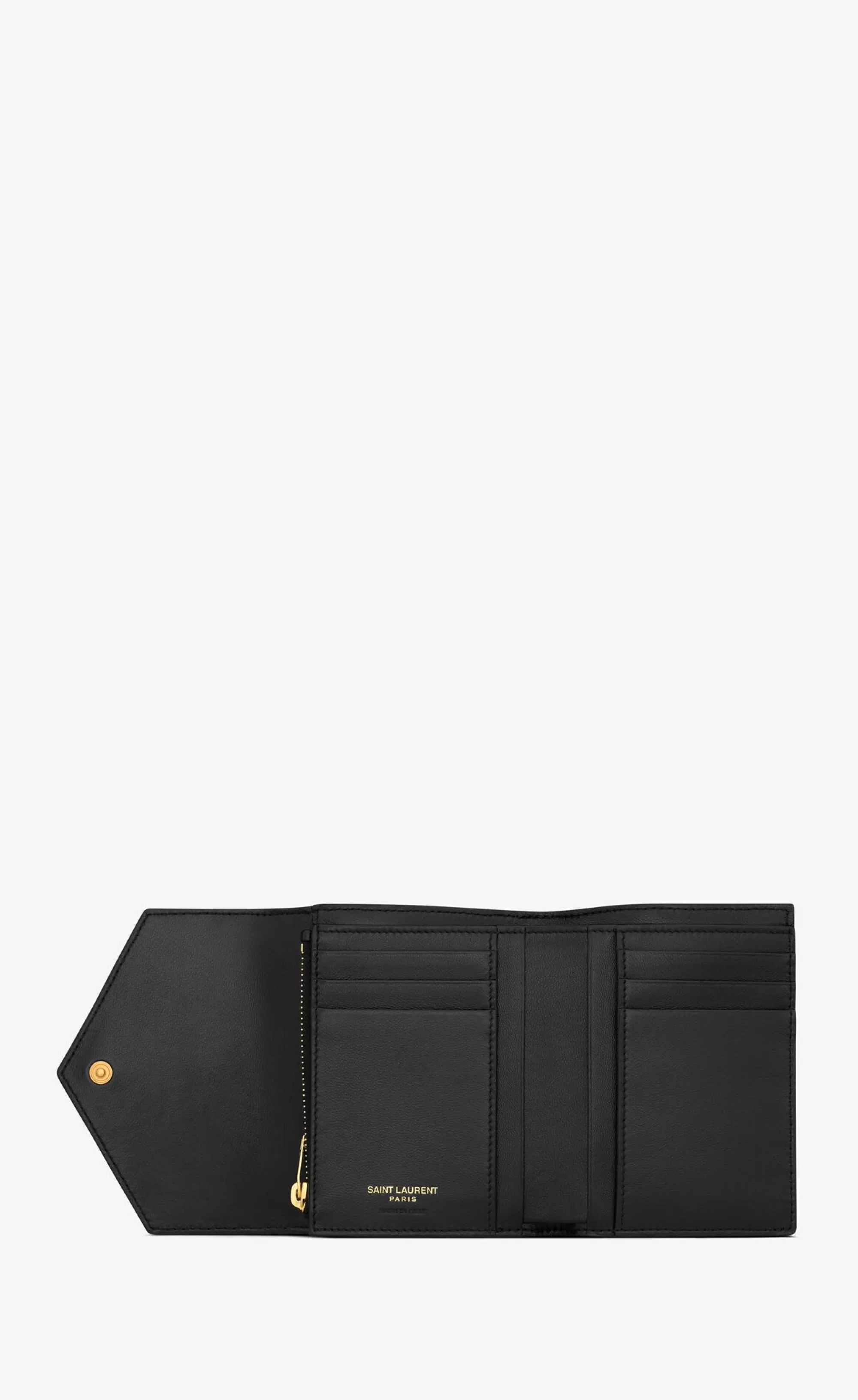 Women Saint Laurent WALLETS^CASSANDRE MATELASSÉ Compact Tri Fold Wallet In QUILTED LAMBSKIN | | YSL.com