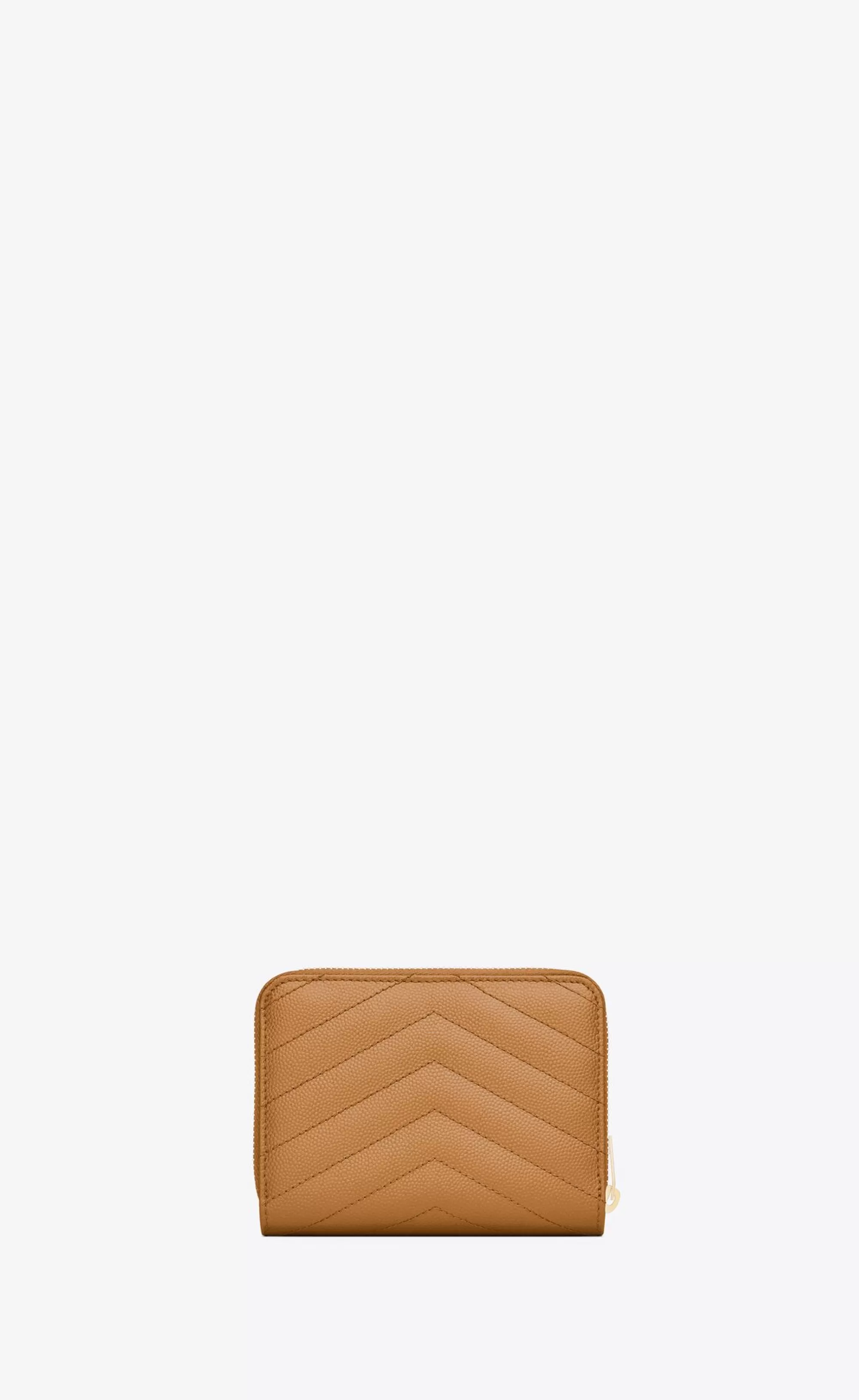 Women Saint Laurent WALLETS^CASSANDRE MATELASSÉ Compact Zip Around Wallet In Grain De Poudre Embossed Leather | | YSL.com