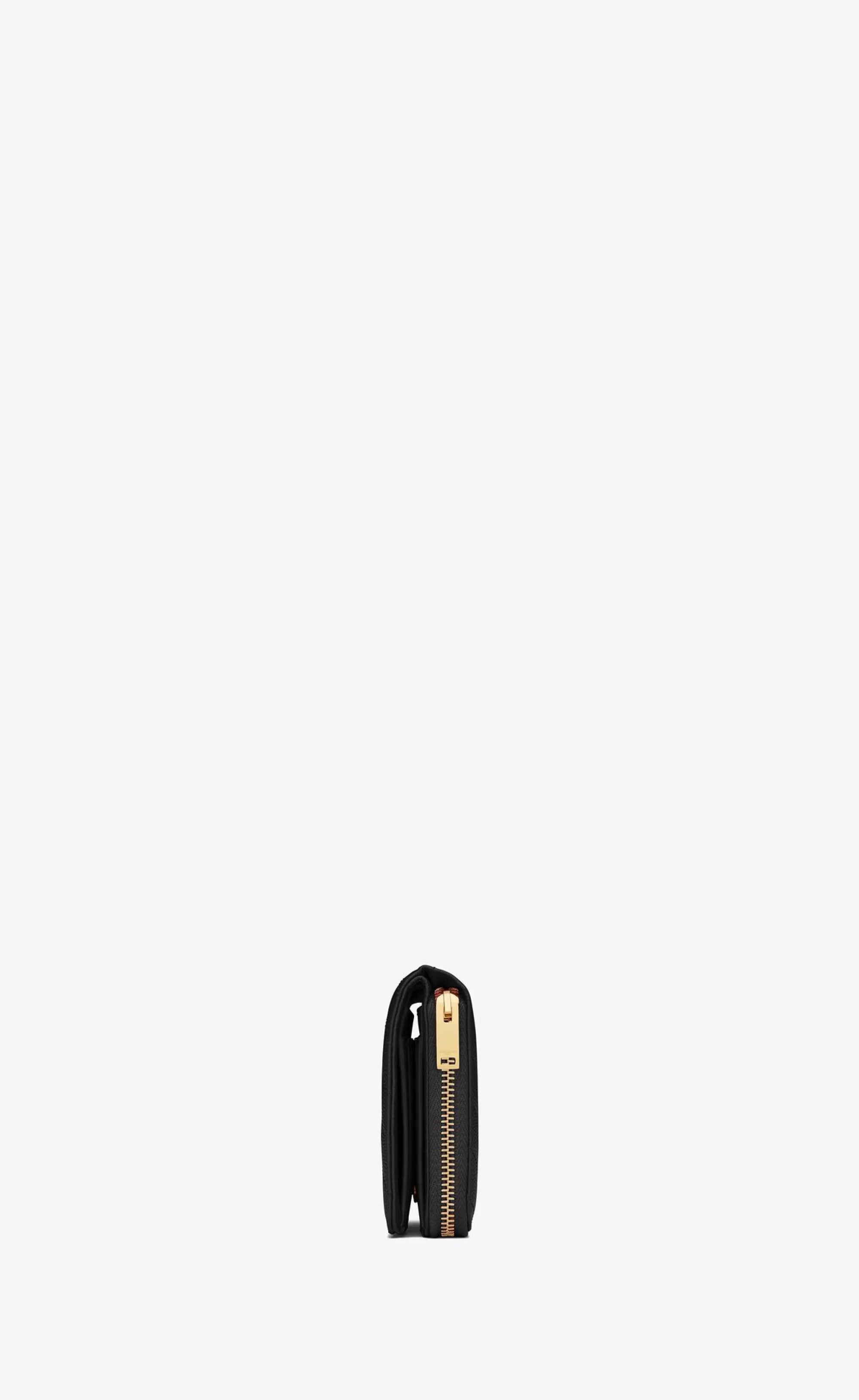 Women Saint Laurent WALLETS^CASSANDRE MATELASSÉ Compact Zip Around Wallet In Grain De Poudre Embossed Leather | | YSL.com
