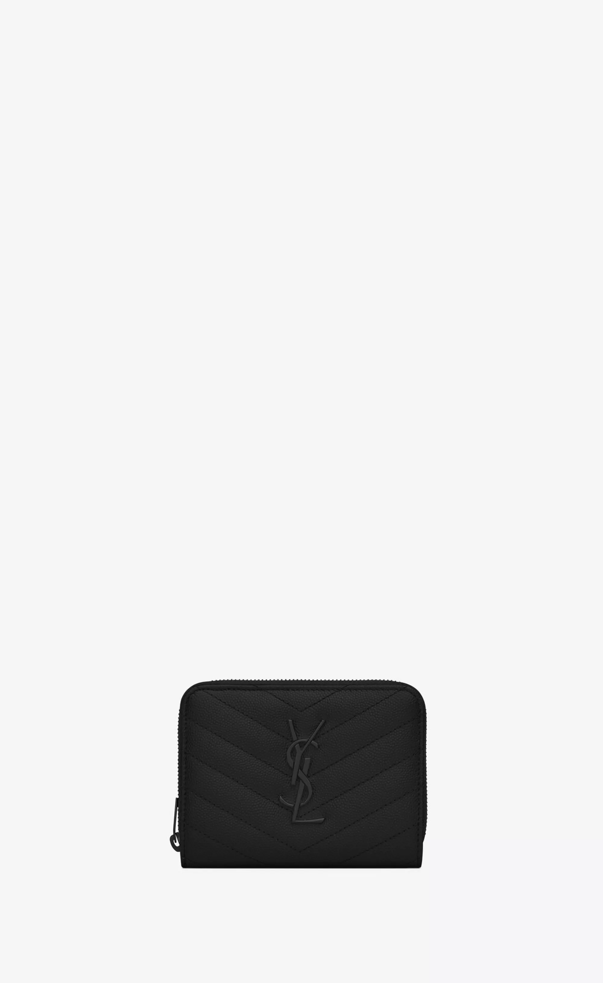 Women Saint Laurent WALLETS^CASSANDRE MATELASSÉ Compact Zip Around Wallet In Grain De Poudre Embossed Leather | | YSL.com