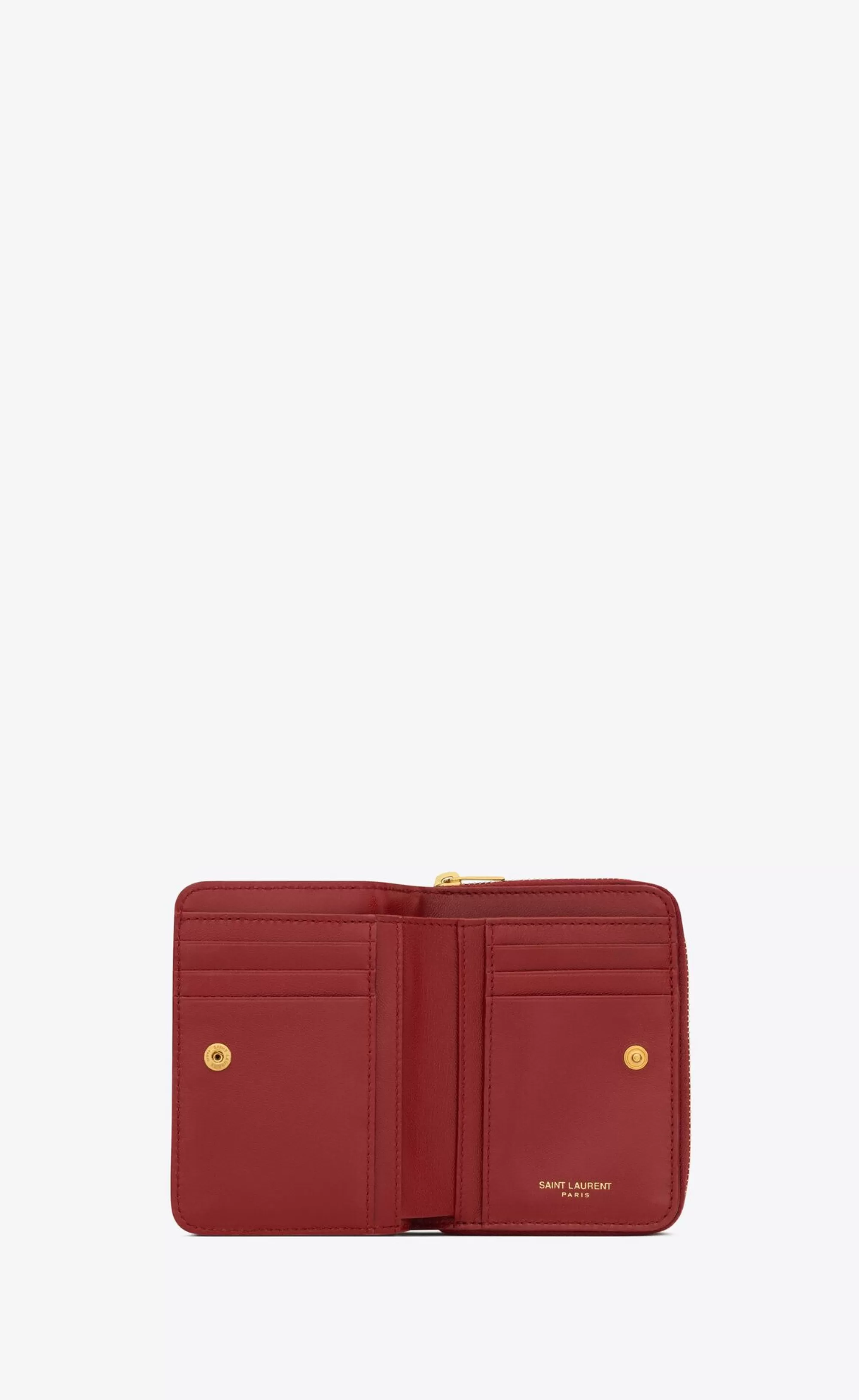 Women Saint Laurent WALLETS^Cassandre Matelassé Compact Zip Around Wallet In Quilted Leather | | YSL.com