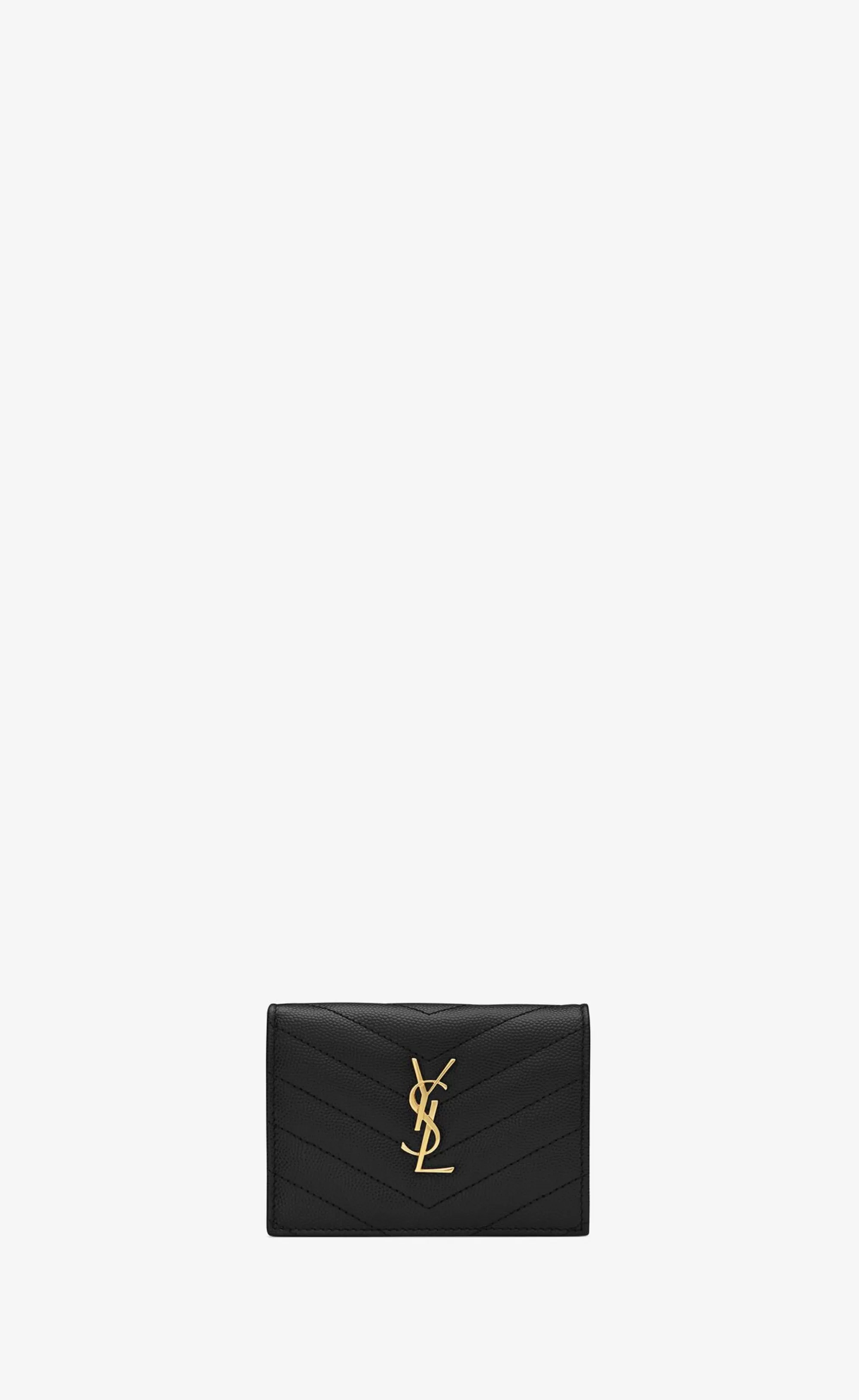 Women Saint Laurent CARD CASES^CASSANDRE MATELASSÉ FLAP CARD CASE IN GRAIN DE POUDRE EMBOSSED LEATHER | | YSL.com