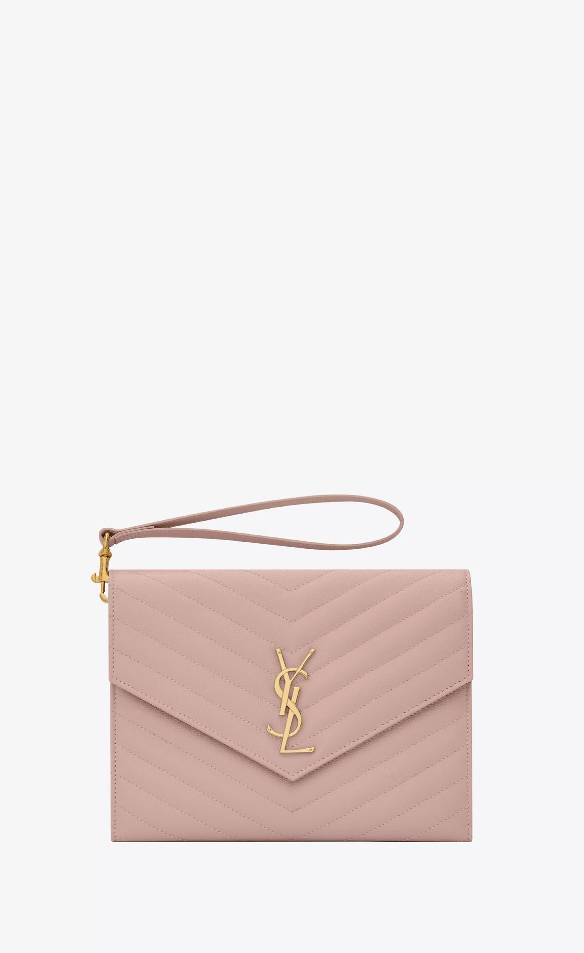 Women Saint Laurent pouches^CASSANDRE MATELASSÉ FLAP POUCH In Quilted Grain De Poudre Embossed Leather | | YSL.com