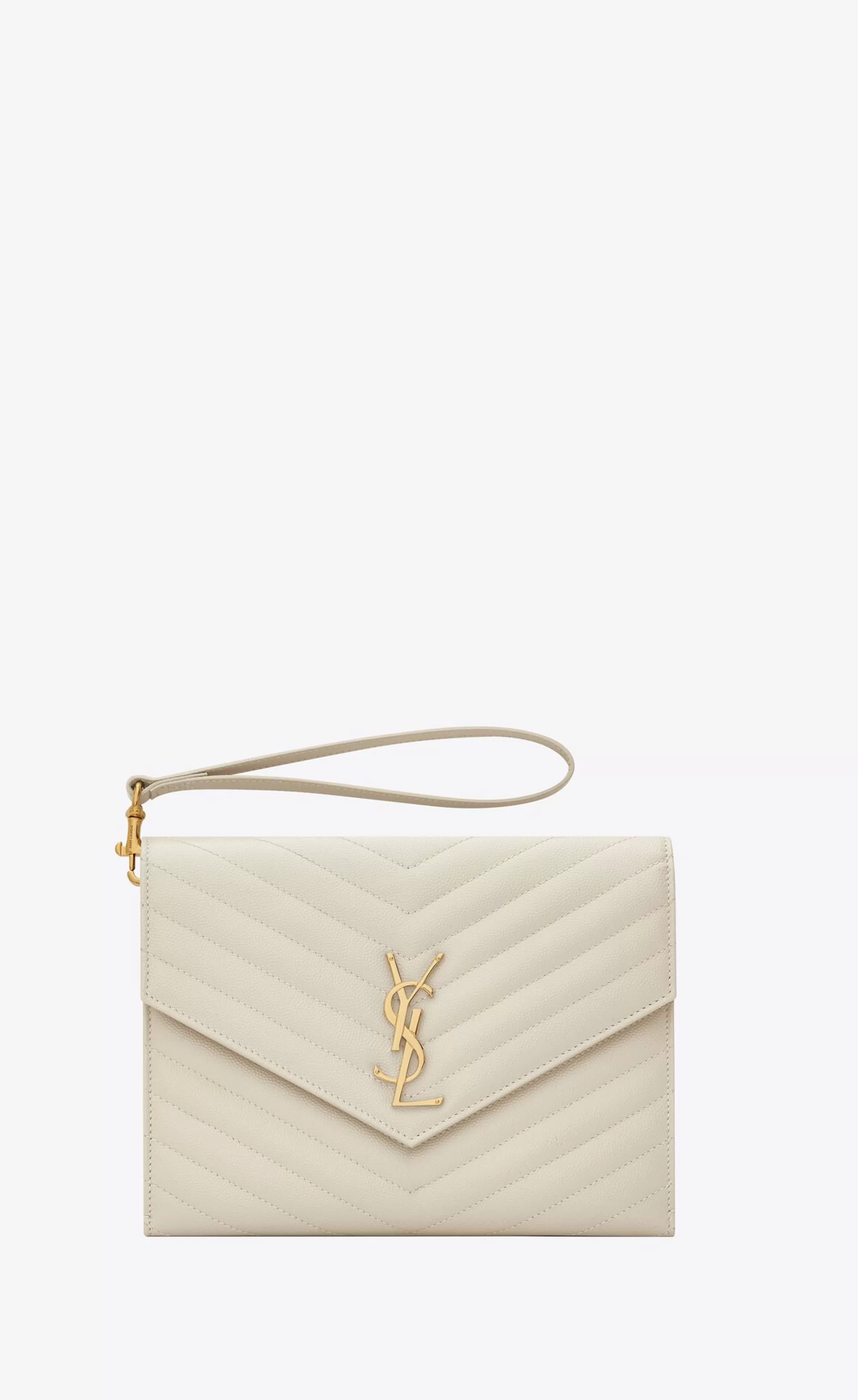 Women Saint Laurent pouches^CASSANDRE MATELASSÉ FLAP POUCH In Quilted Grain De Poudre Embossed Leather | | YSL.com