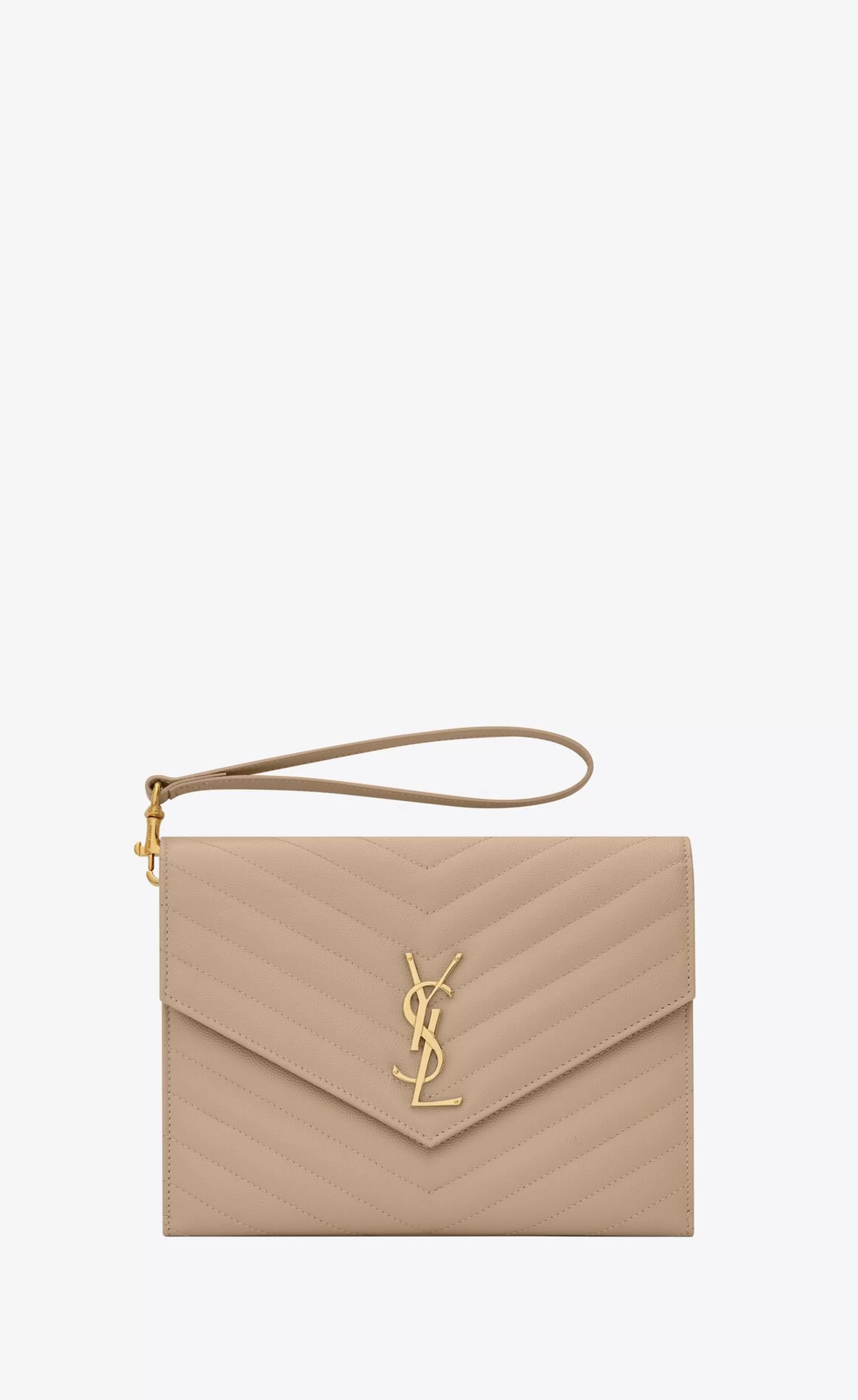 Women Saint Laurent pouches^CASSANDRE MATELASSÉ FLAP POUCH In Quilted Grain De Poudre Embossed Leather | | YSL.com