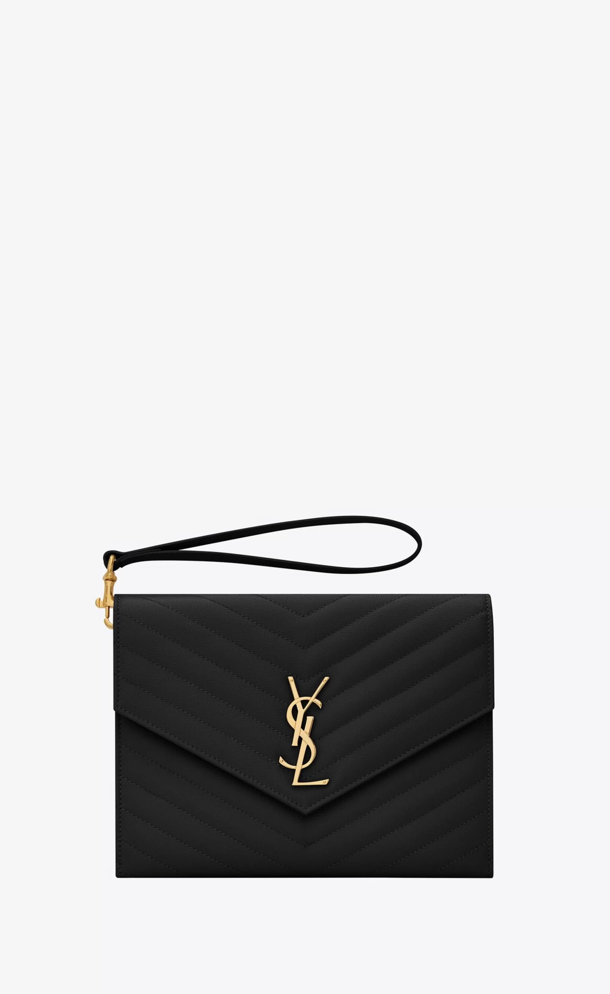 Women Saint Laurent pouches^CASSANDRE MATELASSÉ FLAP POUCH In Quilted Grain De Poudre Embossed Leather | | YSL.com