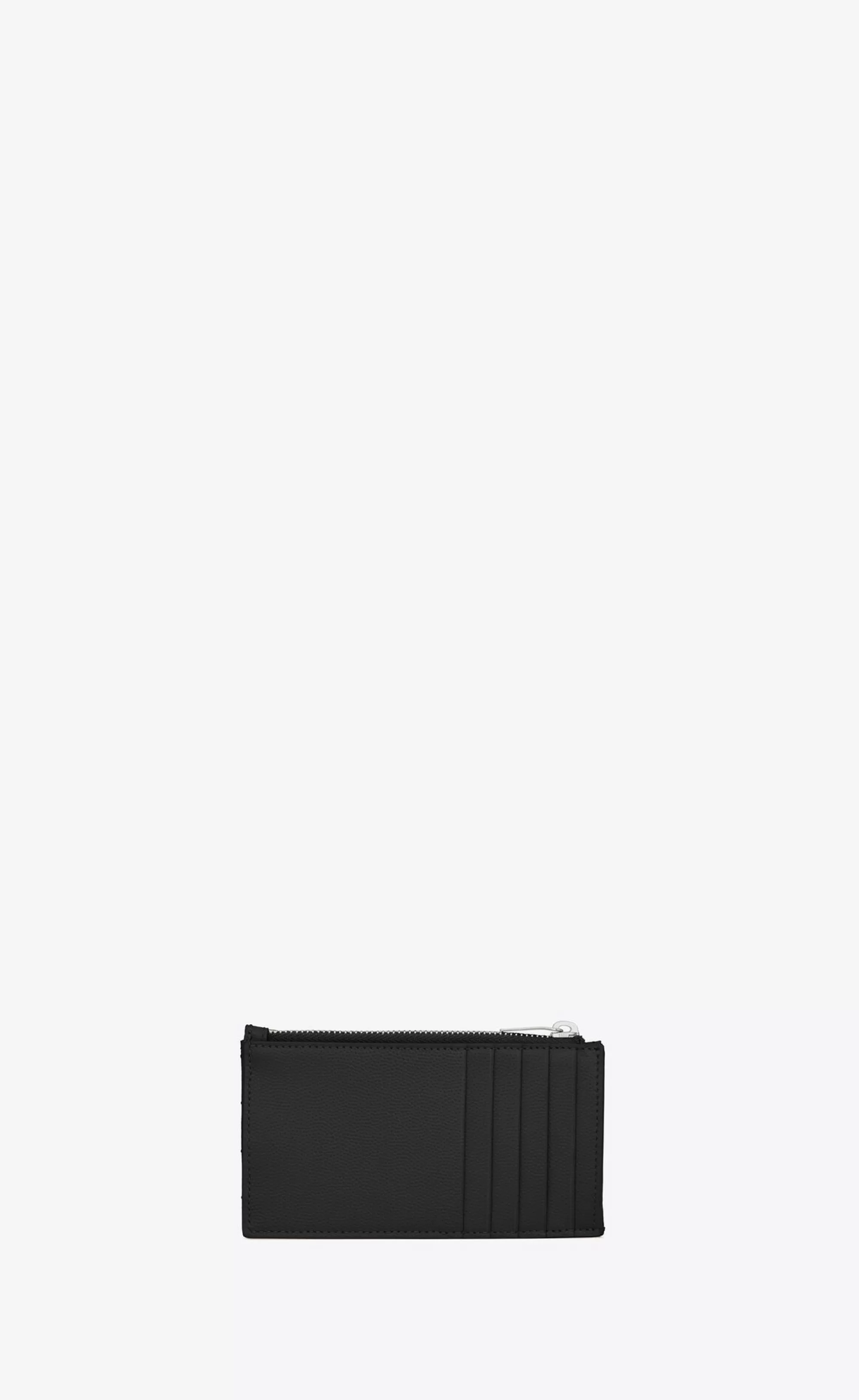 Women Saint Laurent CARD CASES^CASSANDRE MATELASSÉ FRAGMENTS ZIPPED CARD CASE IN GRAIN DE POUDRE EMBOSSED LEATHER | | YSL.com