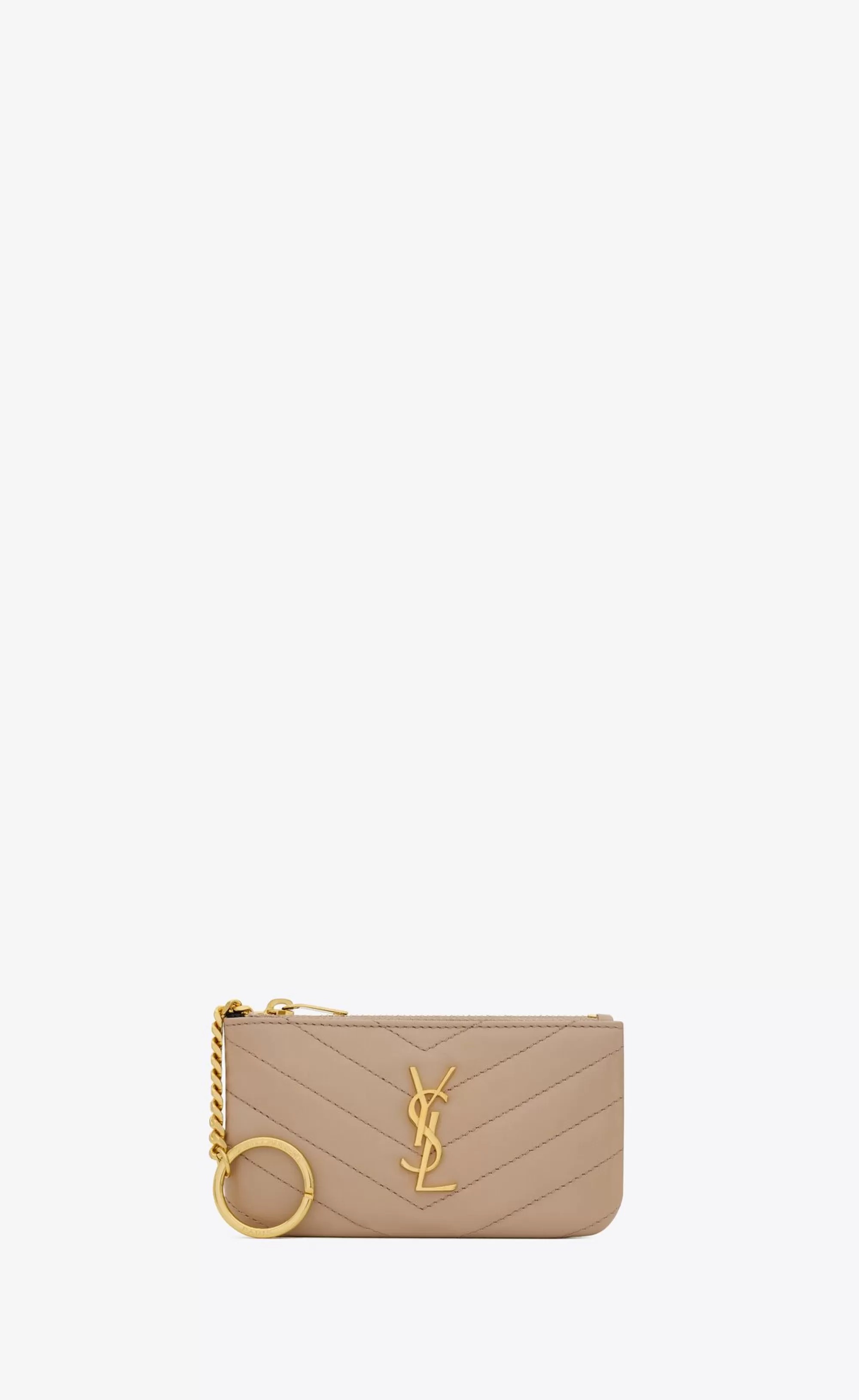 Women Saint Laurent SMALL ACCESSORIES^Cassandre Matelassé Key Pouch In Grain De Poudre Embossed Leather | | YSL.com