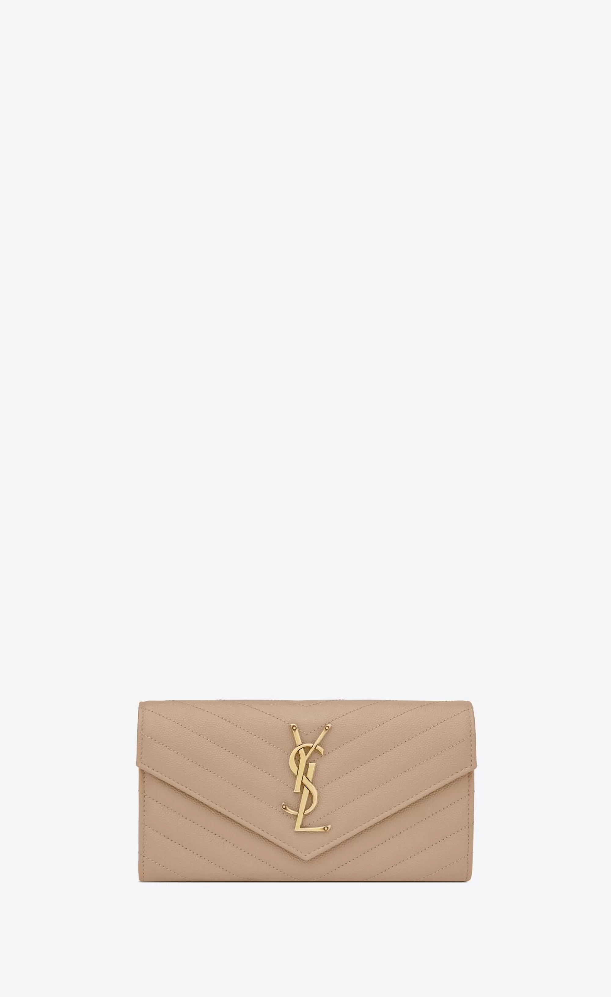 Women Saint Laurent WALLETS^CASSANDRE MATELASSÉ Large Flap Wallet In Grain De Poudre Embossed Leather | | YSL.com