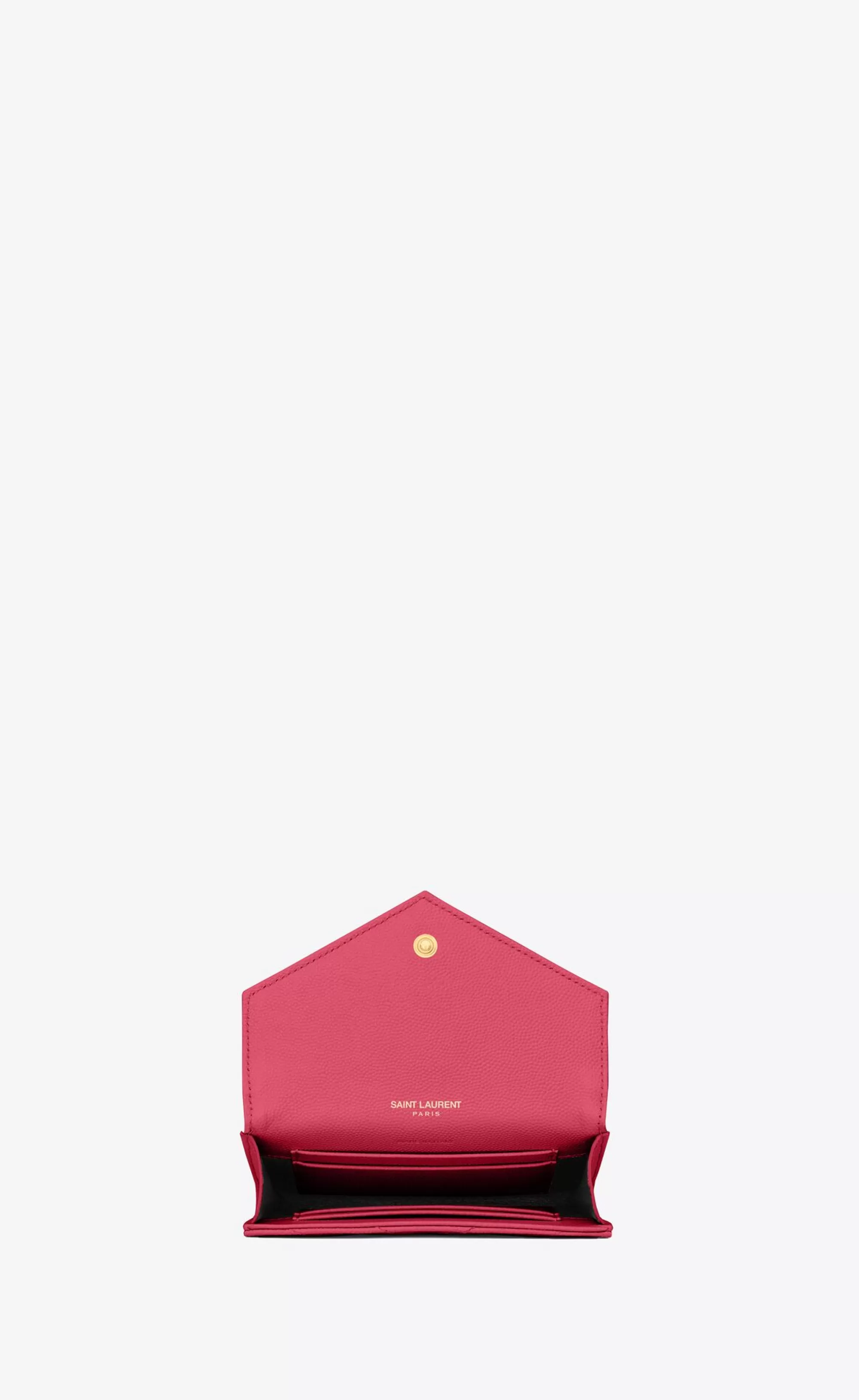 Women Saint Laurent WALLETS^CASSANDRE MATELASSÉ Small Envelope Wallet In Grain De Poudre Embossed Leather | | YSL.com