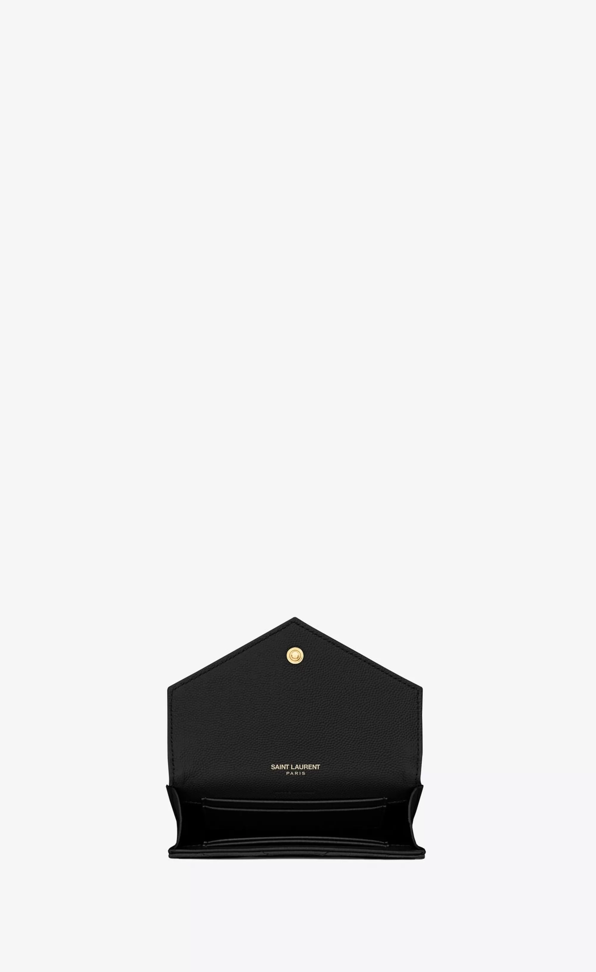 Women Saint Laurent WALLETS^CASSANDRE MATELASSÉ Small Envelope Wallet In Grain De Poudre Embossed Leather | | YSL.com