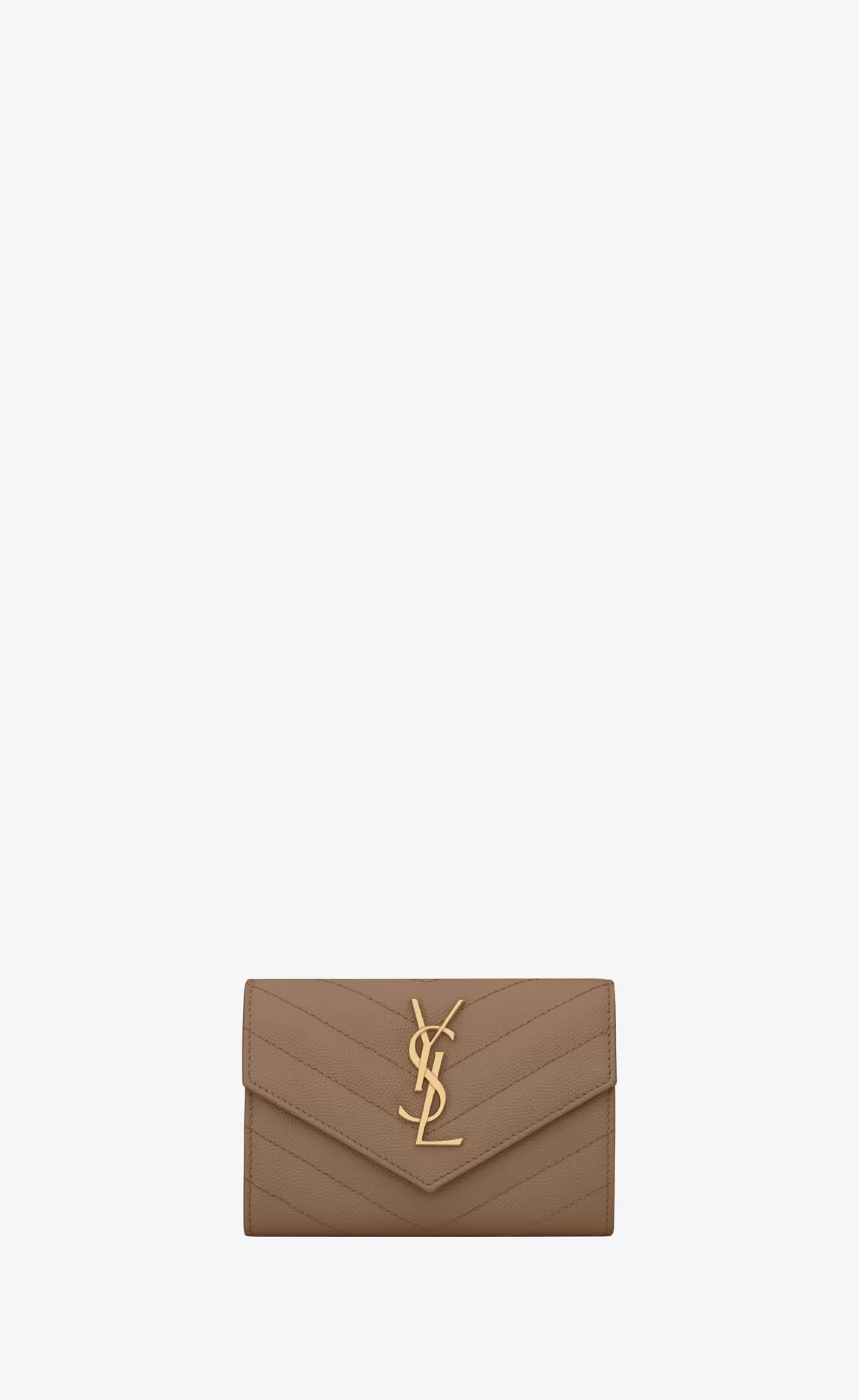 Women Saint Laurent WALLETS^CASSANDRE MATELASSÉ SMALL ENVELOPE WALLET IN GRAIN DE POUDRE EMBOSSED LEATHER | | YSL.com