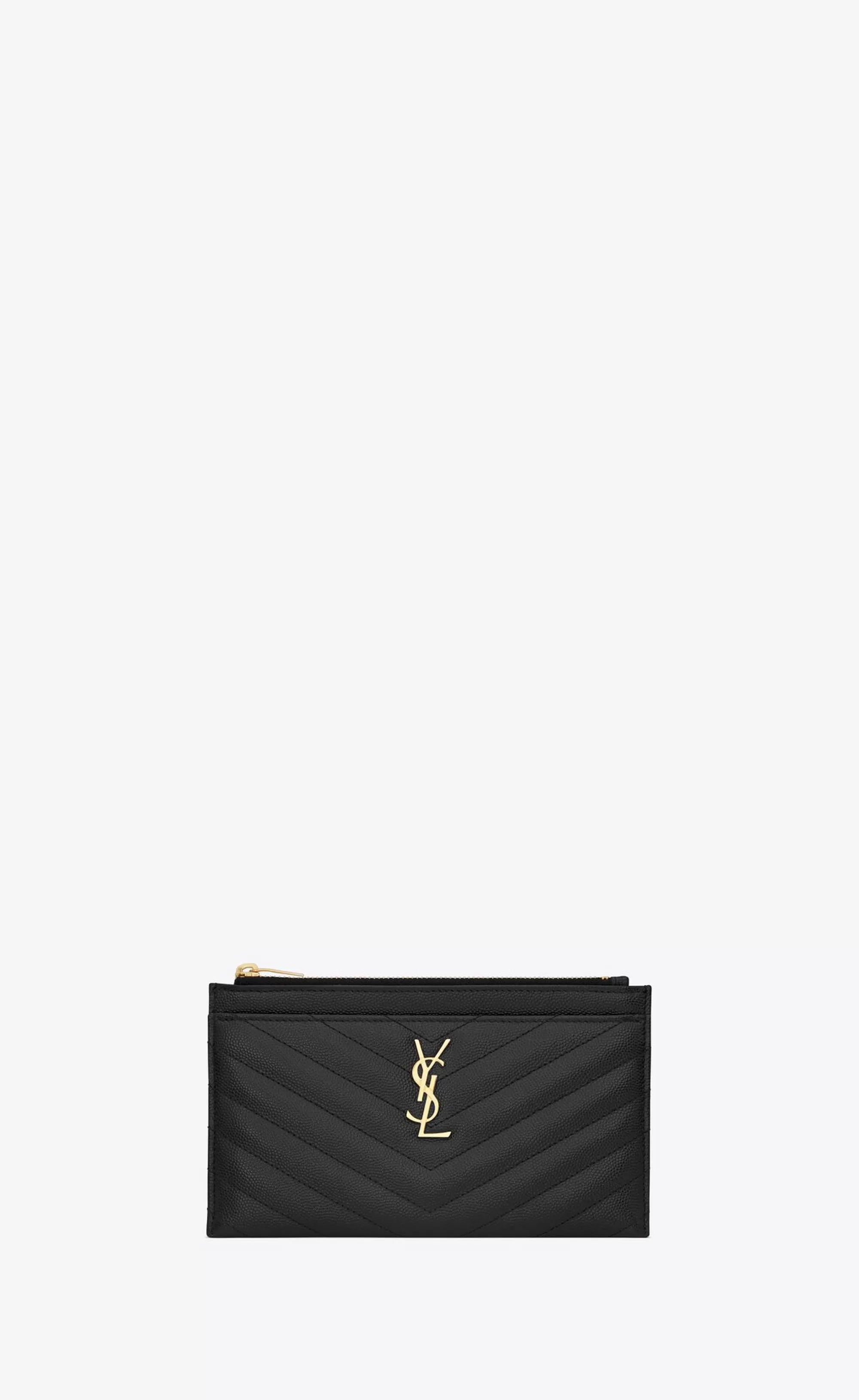 Women Saint Laurent pouches^CASSANDRE MATELASSÉ Small Zipped Pouch In Grain De Poudre Embossed Leather | | YSL.com