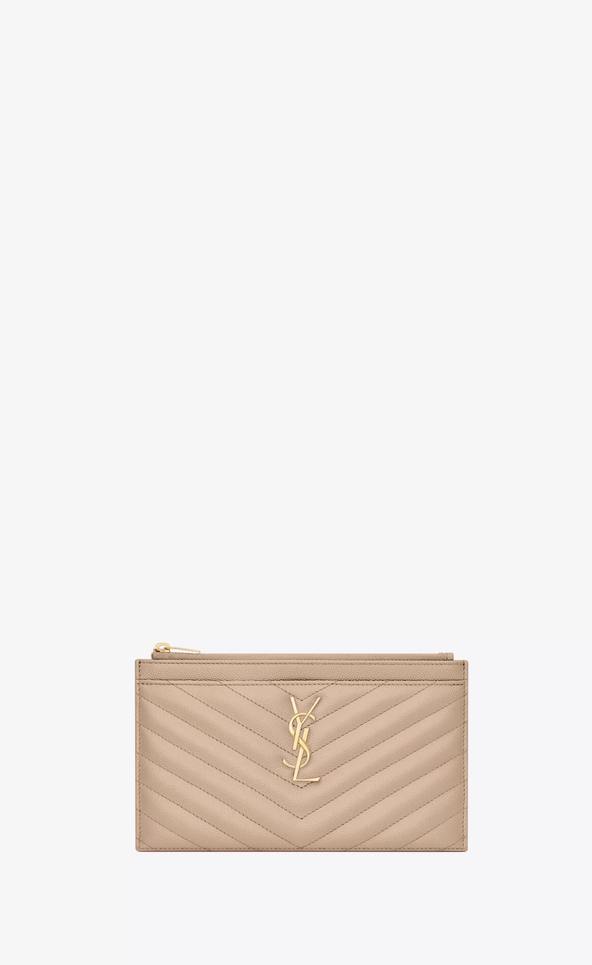 Women Saint Laurent pouches^CASSANDRE MATELASSÉ Zipped Pouch In Grain De Poudre Embossed Leather | | YSL.com