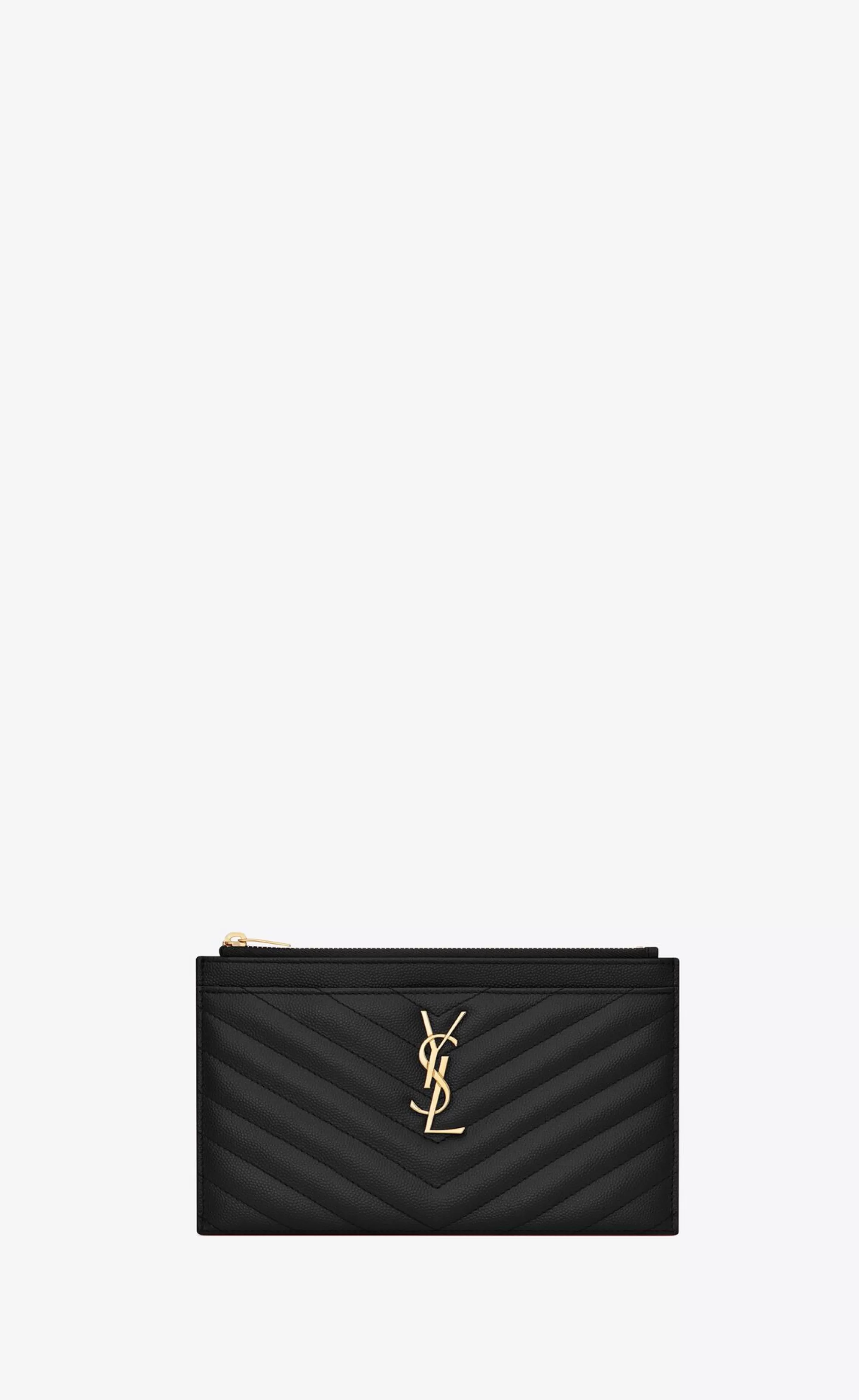 Women Saint Laurent pouches^CASSANDRE MATELASSÉ Zipped Pouch In Grain De Poudre Embossed Leather | | YSL.com